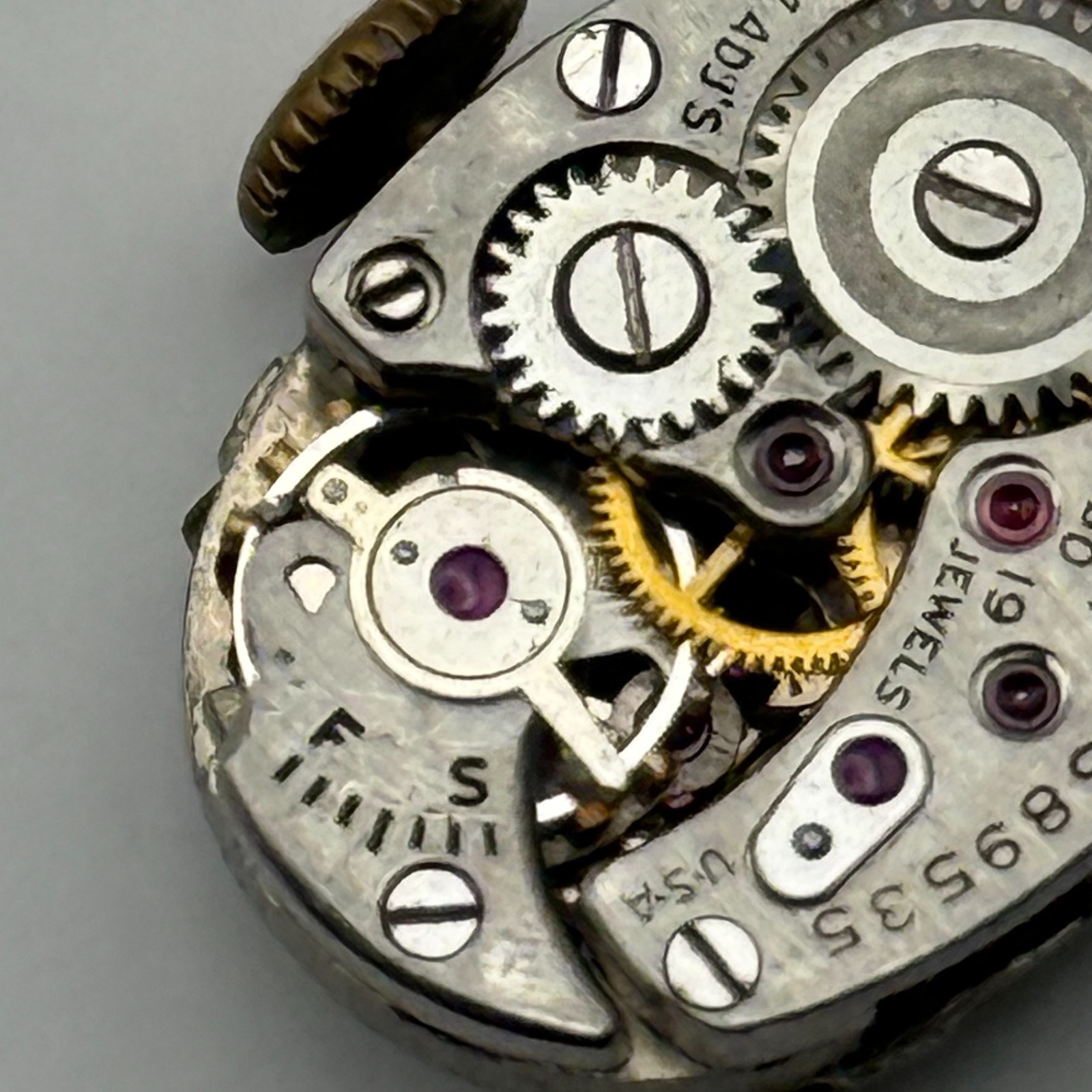 Lady Elgin 650 Watch Movement 19 Jewels U.S.A. Manual Wind Parts Repair 12.7mm