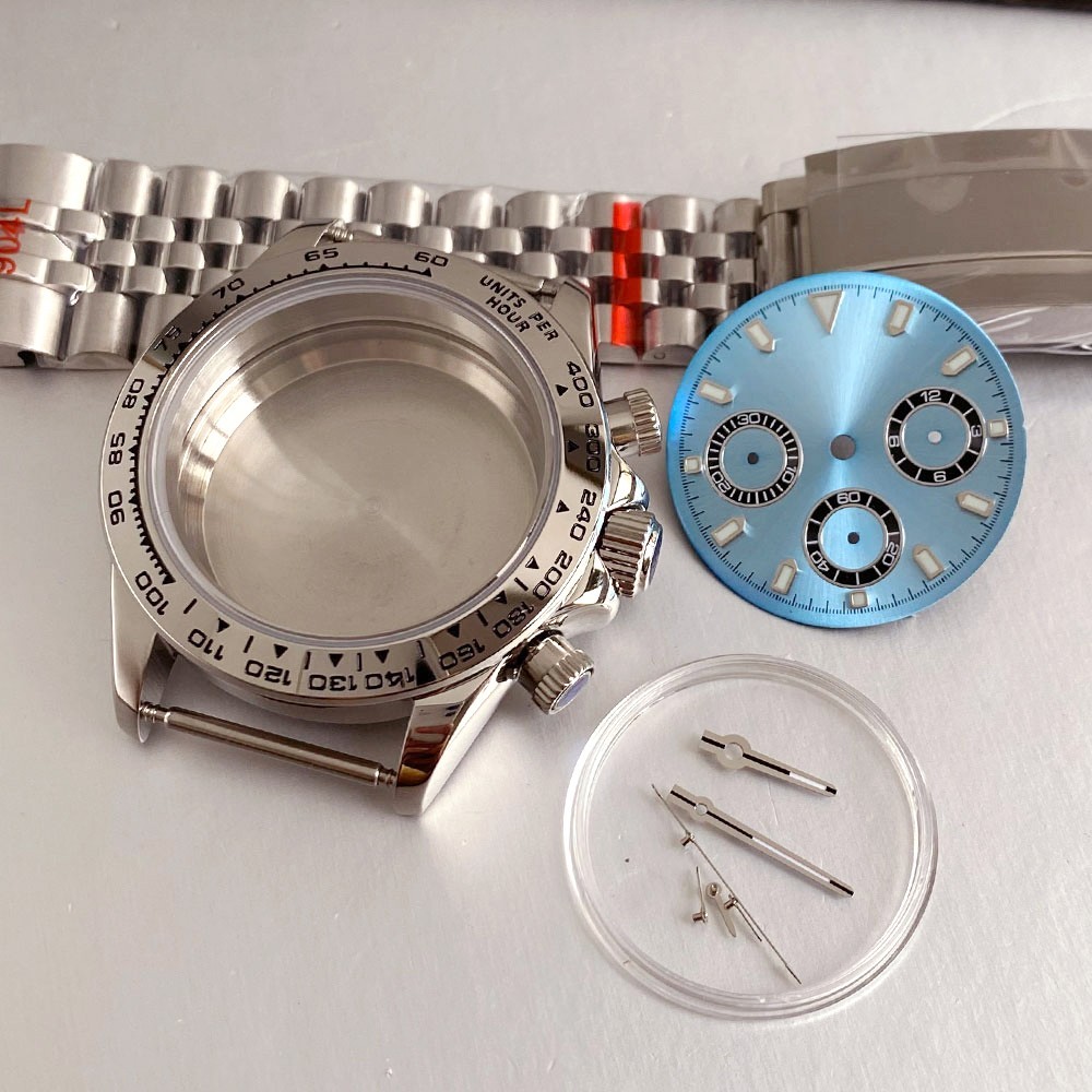 39mm Multifunctional VK63 Quartz Watch Case Mod Parts Set For Daytona Wristwatch