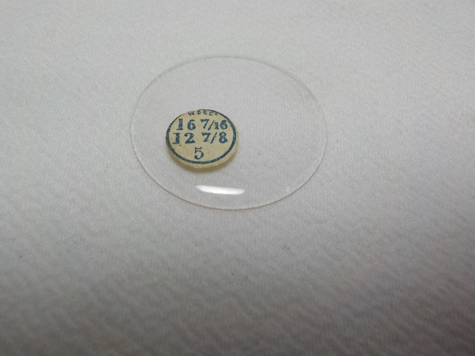 GLASS POCKET WATCH CRYSTAL HUNTER CASE SIZE 16 7/16 H 5 REPLACEMENT PART #139