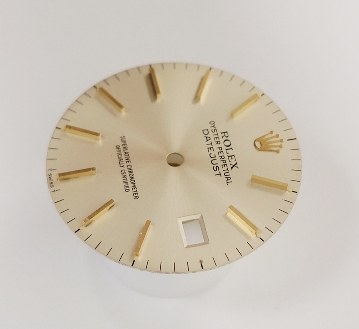Genuine Rolex Dial DateJust 36mm Silver YG Stick 16013 – 16233