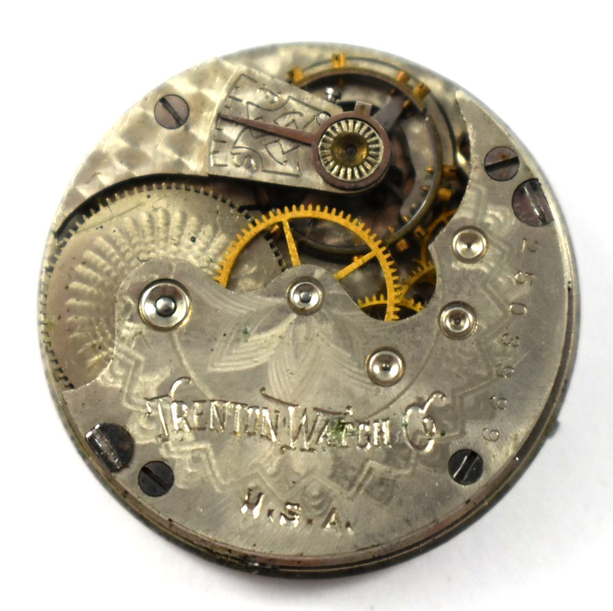 Vintage Trenton 27.85mm Hunting Pocket Watch Movement lot.wn