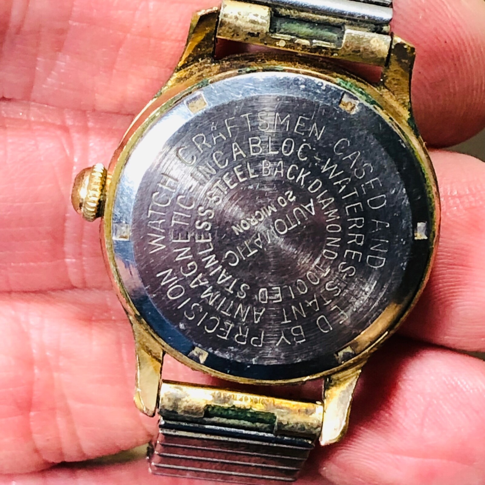 VINTAGE RARE MARC NICOLET 25 JEWEL MENS WATCH 20 MICRON CASE RUNS WELL