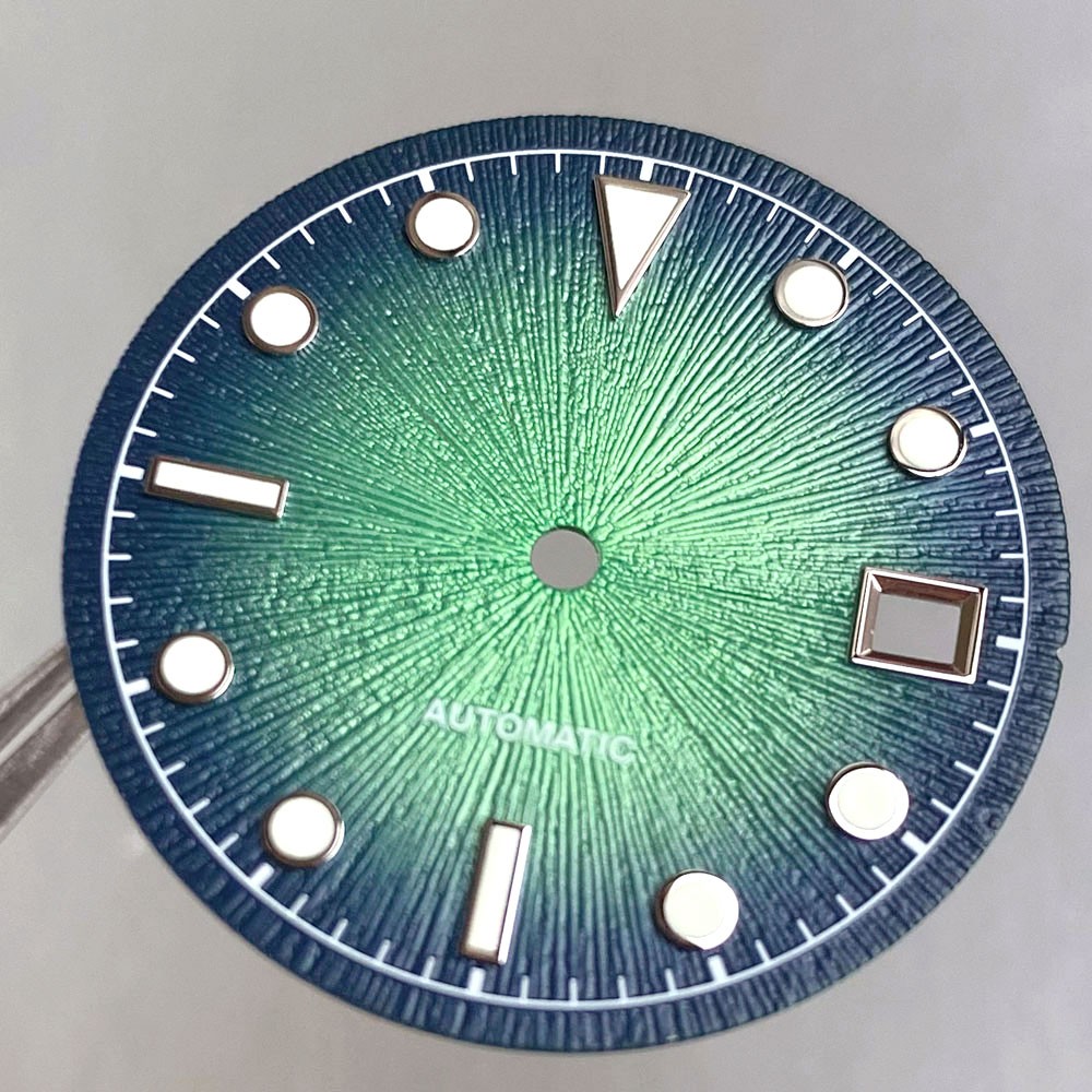 New 29mm Lume Sunburst Black Blue Green Red Watch Dial Hand Set Fit Miyota 8215