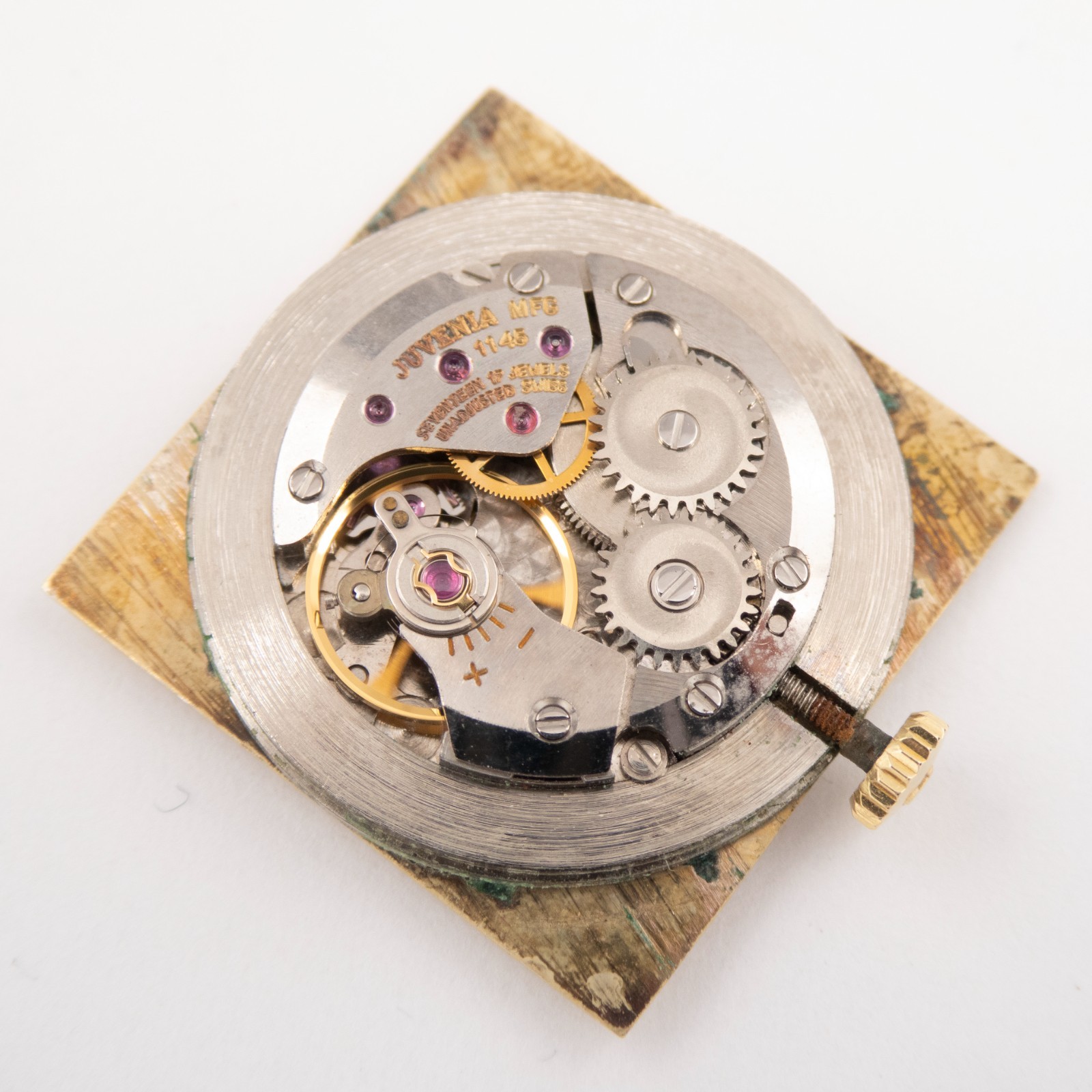 Vintage Juvenia Caliber 1145 17-Jewel Wristwatch Movement, Runs