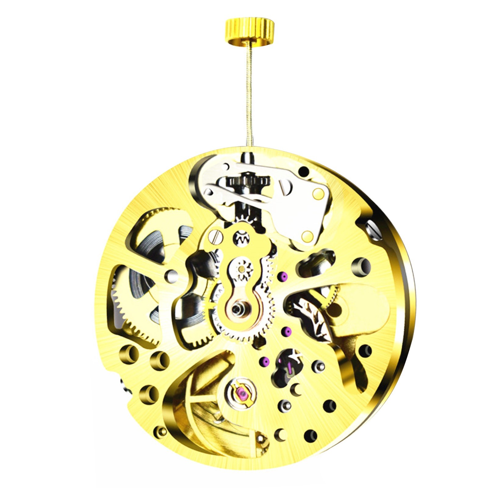 17 Jewels Gold Skeleton Adjustment Radiation Automatic 2004 Watch Movement