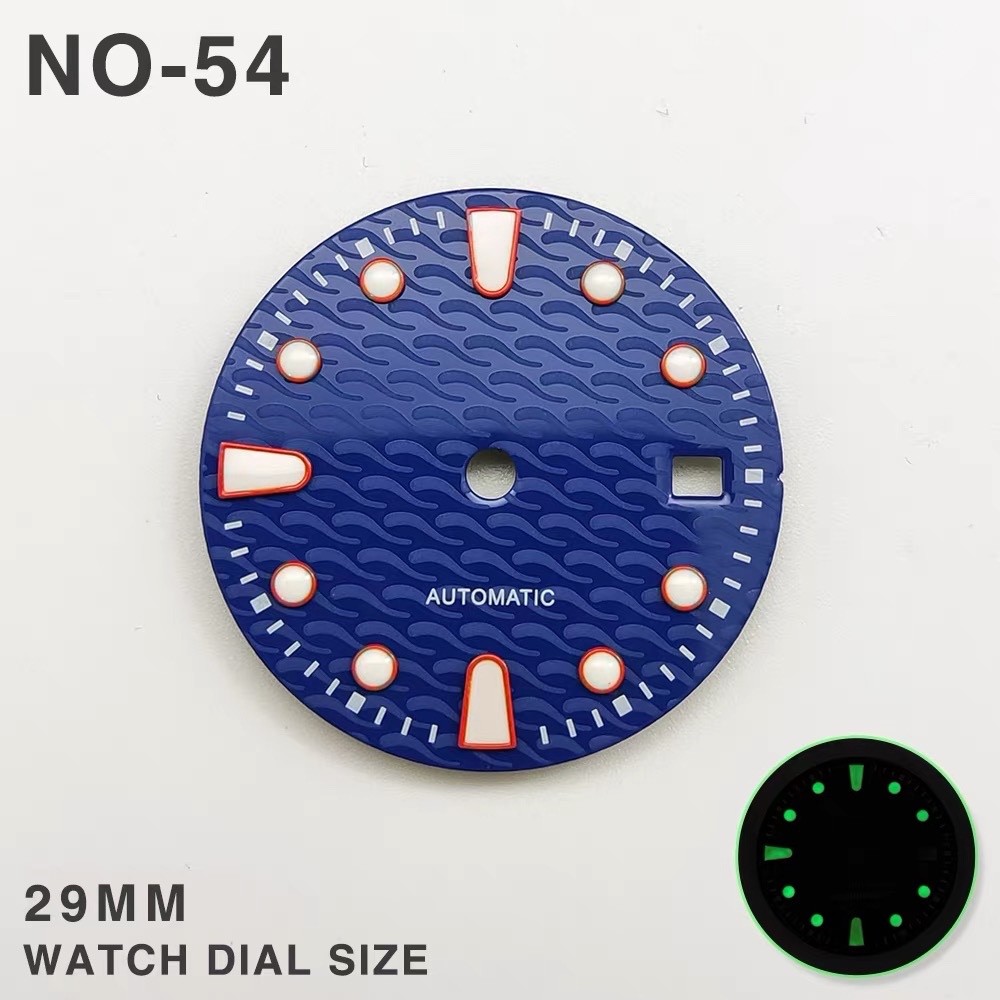 29mm Luminous Watch Dial Blue Waves for 2813,8215,8200