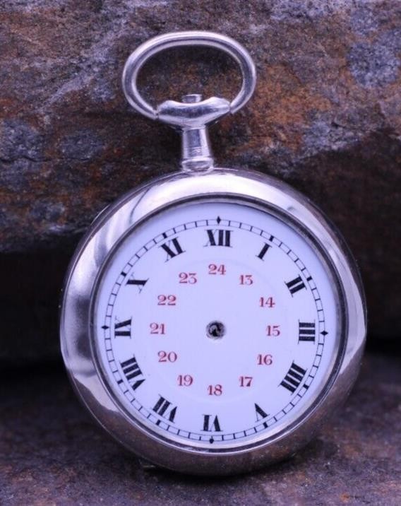 ARGENTAN LADIES SWISS POCKET WATCH CASE & DIAL 30mm DIAMETER NOS (EQ)