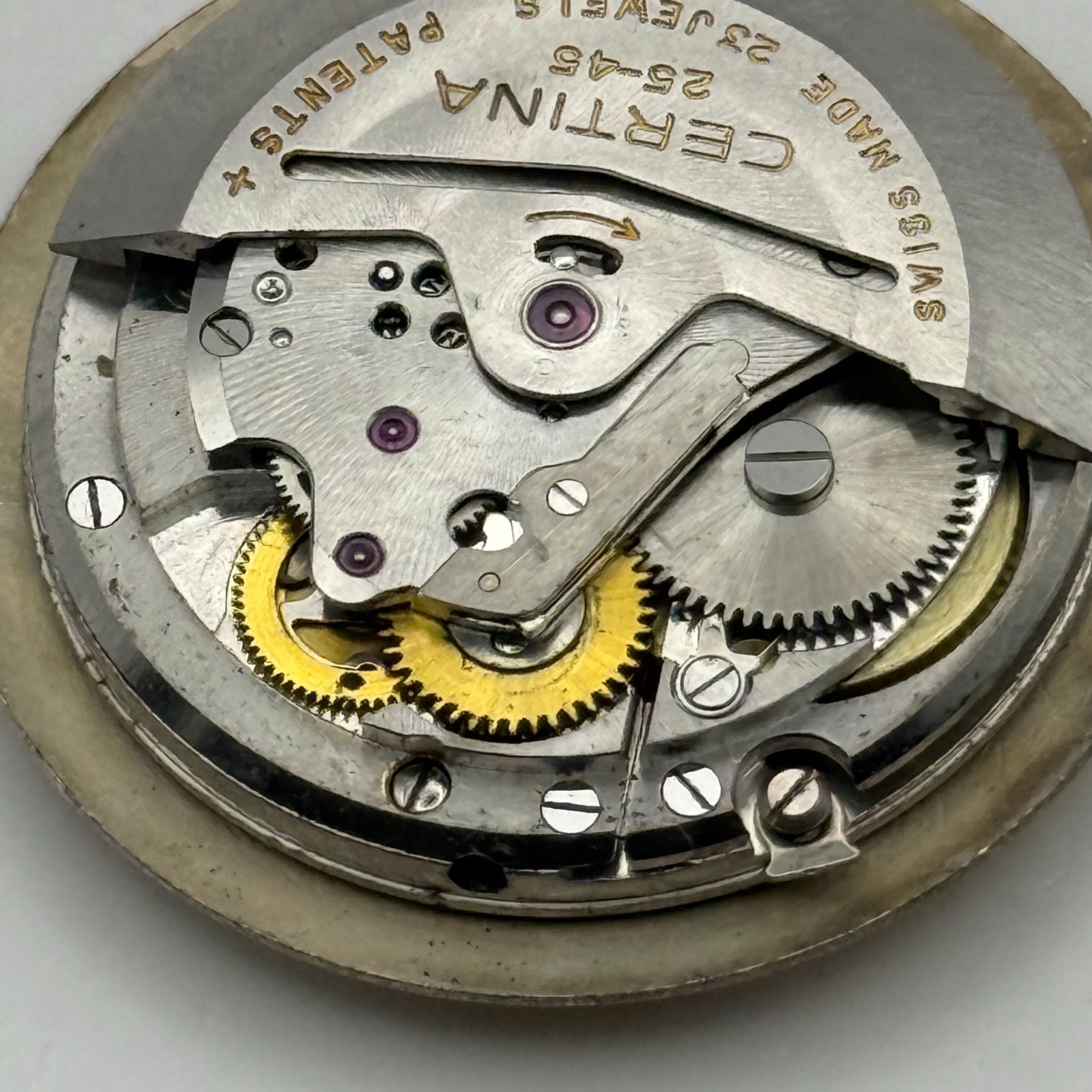 Certina 25-45 Watch Movement 23 Jewels Swiss Automatic Vintage Parts 25.9mm