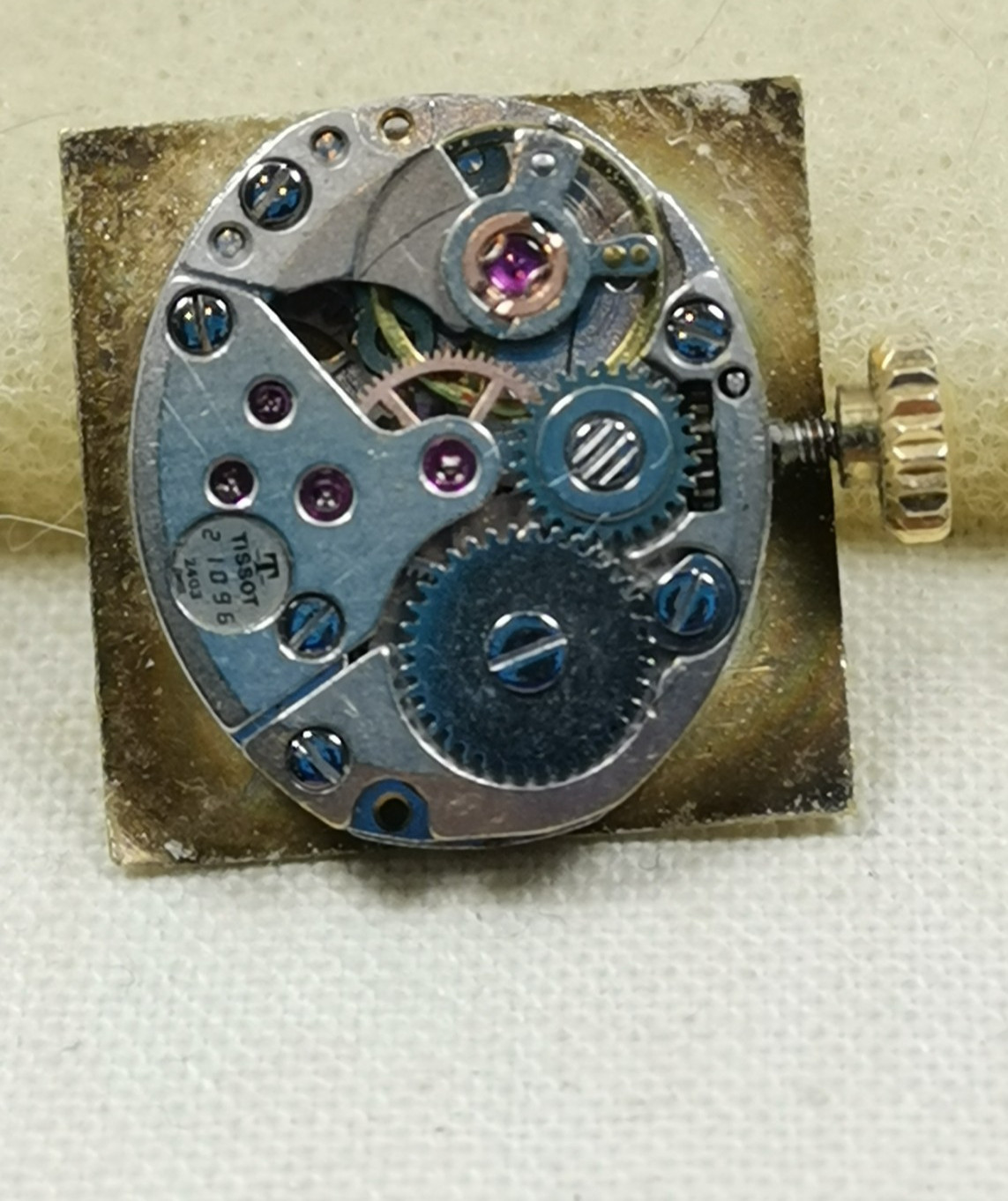 Lot 2 x Tissot 17J Cal. 2403 & 2180 Swiss Wristwatch Movement Repair/Parts