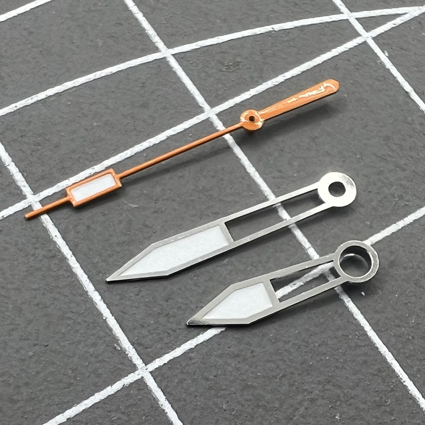 Orange Second Hand Green Lume Silver Watch Hands Trim for ETA2836/2846/2824/2846
