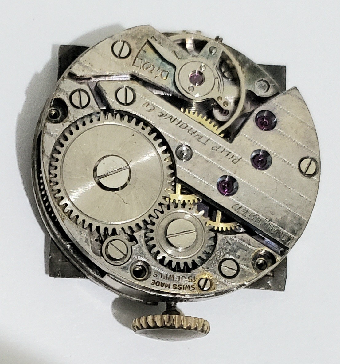 Benrus 15 Jewels Mens Watch Movement for Parts