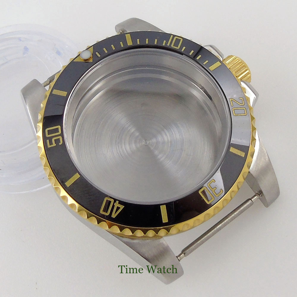 40mm Gold Watch Case Fit NH35 Miyota8215 DG2813 ETA2824 2836 PT5000 Oyster Strap
