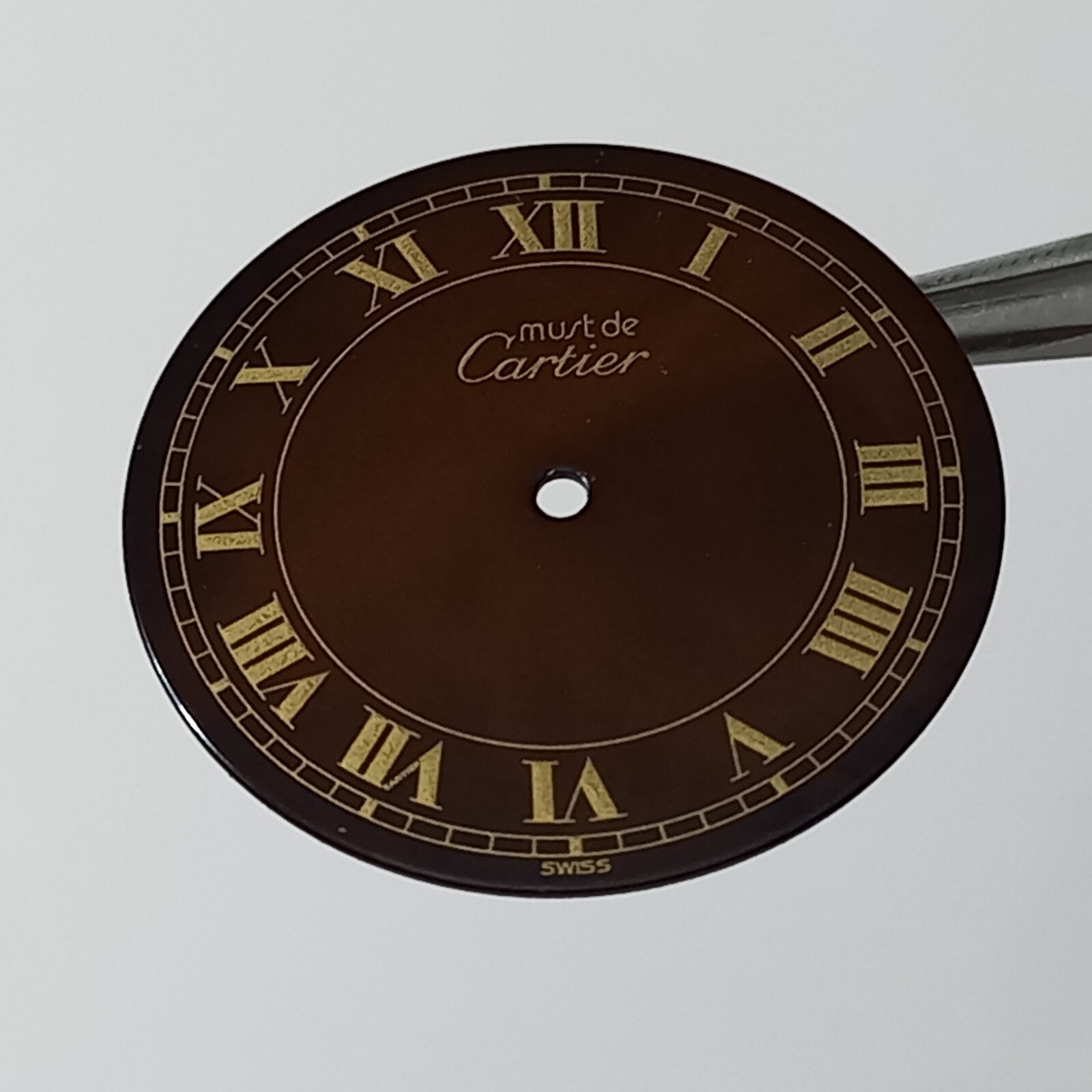 CARTIER MUST VENDOME VERMEIL RONDE QUARTZ 30MM WITH WOOD DIAL (Without Movement)