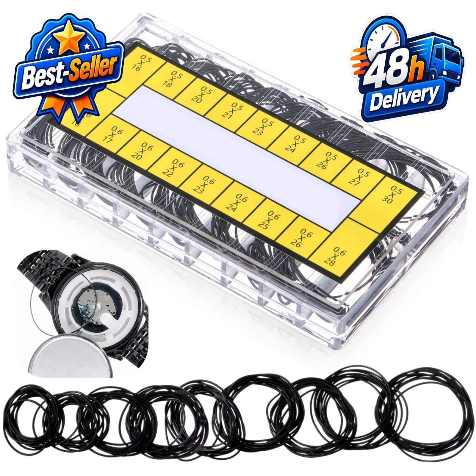 Xthrotsenk 200Pcs Watch O Ring Gasket Kit for Repair Sealing Rings