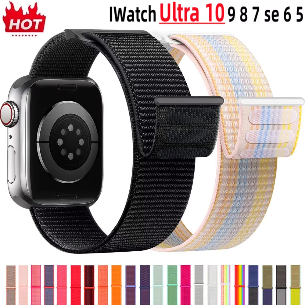 Apple Watch Nylon Sport Loop Strap Bracelet for 9 8 7 6 5 4 3 2 1 SE Watchband