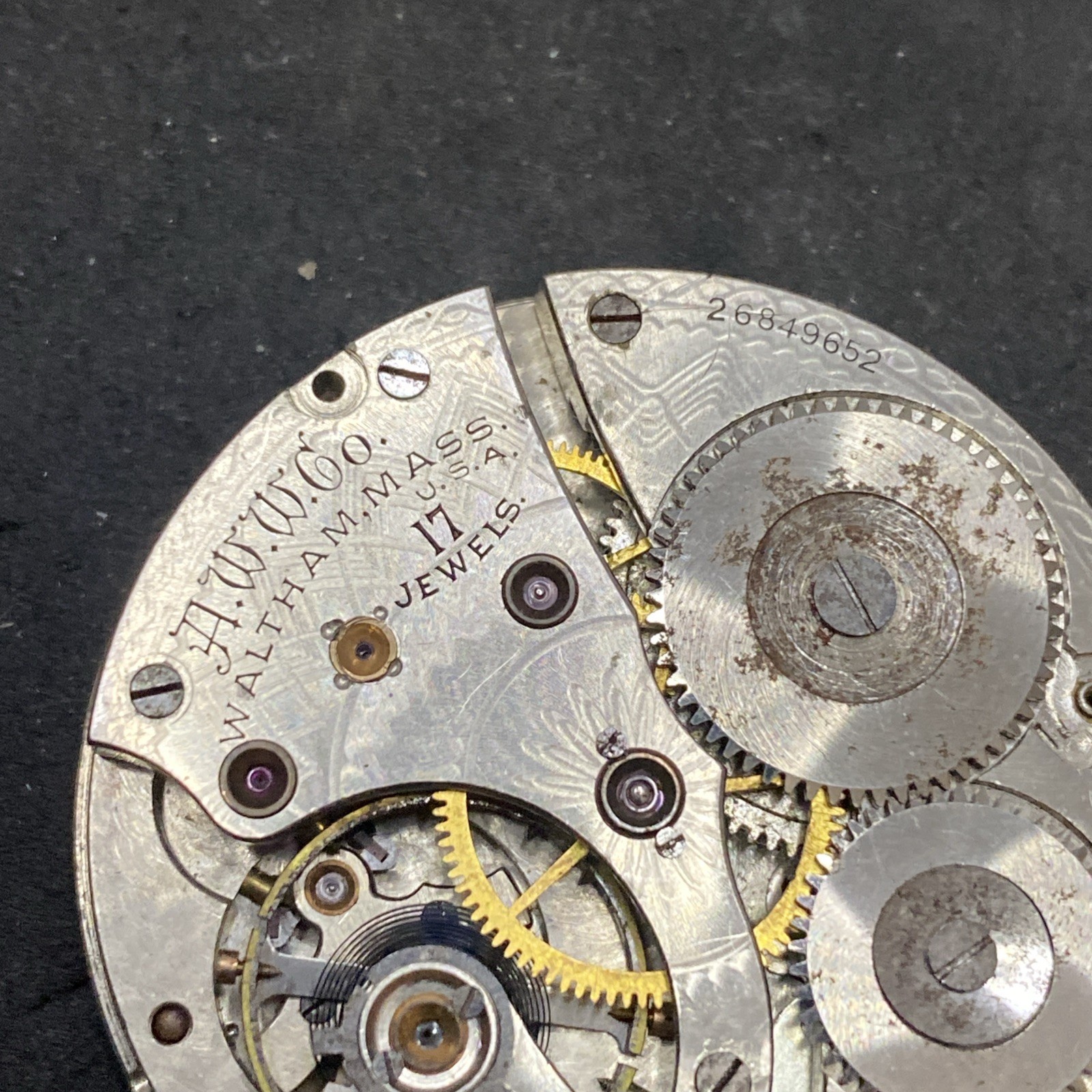 Waltham Grade 625 Pocket Watch Movement Size 16s 17j Openface 1908 Model F8844