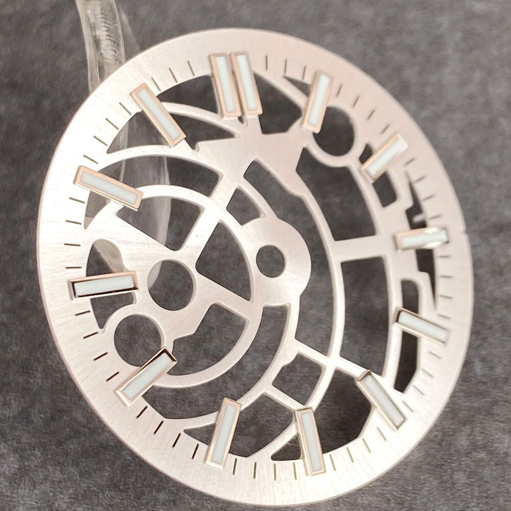 Black Silver 29mm Watch Dial fit NH35 NH38 NH70 NH71 NH72 Movement Skeleton Part