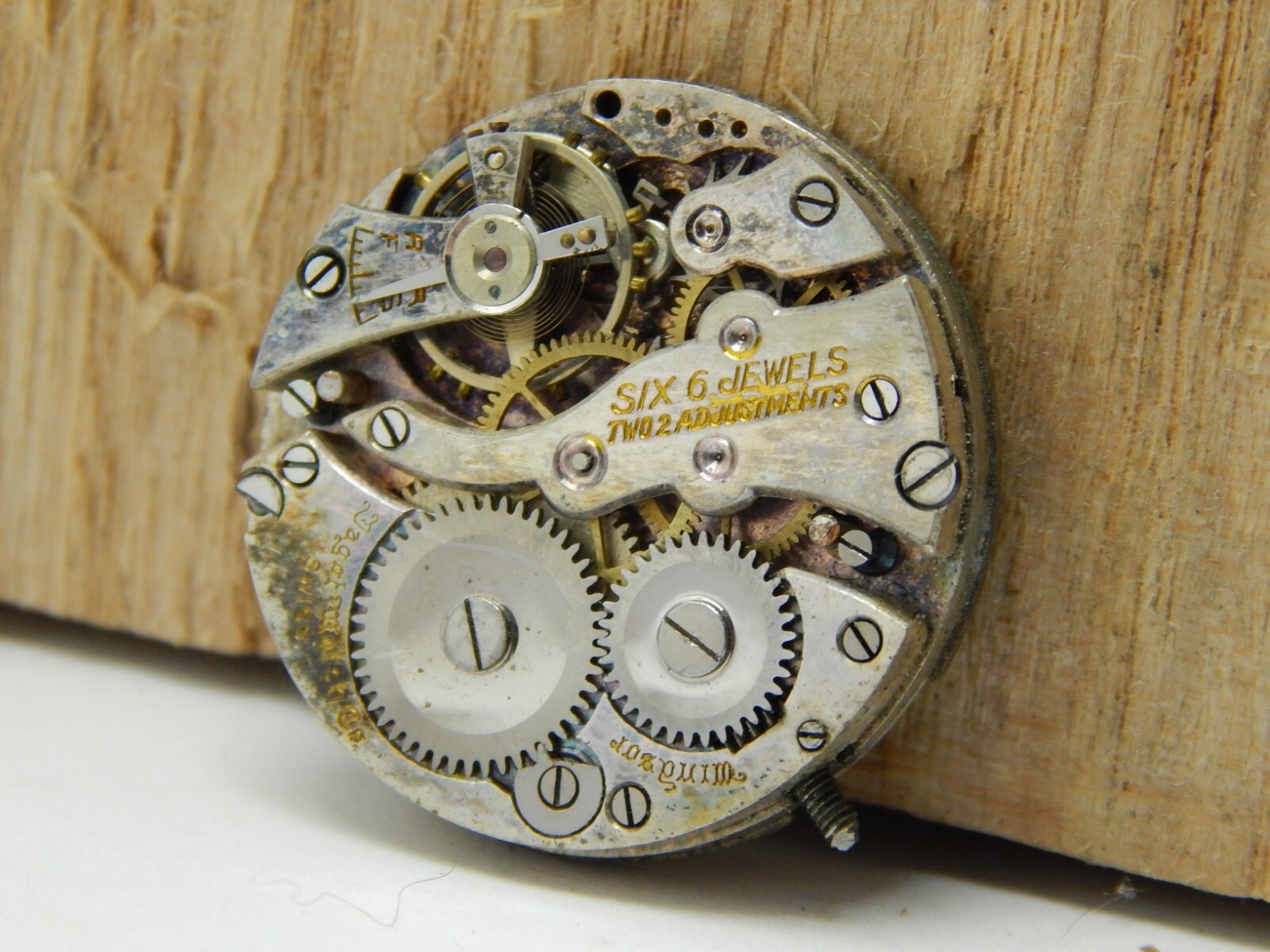 Vintage Windsor Dagot watch co 6 jewel 2 adjustment 3/0s watch movement w/ dial