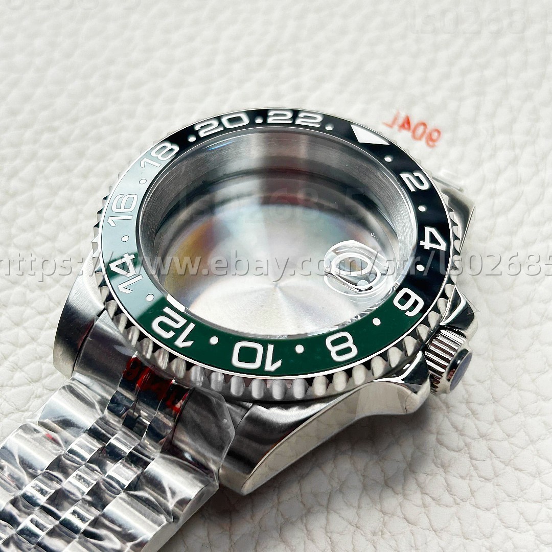 40MM 24 Hour Unidirectional bezel Watch Case and Bracelet Fit Seiko NH35 NH36