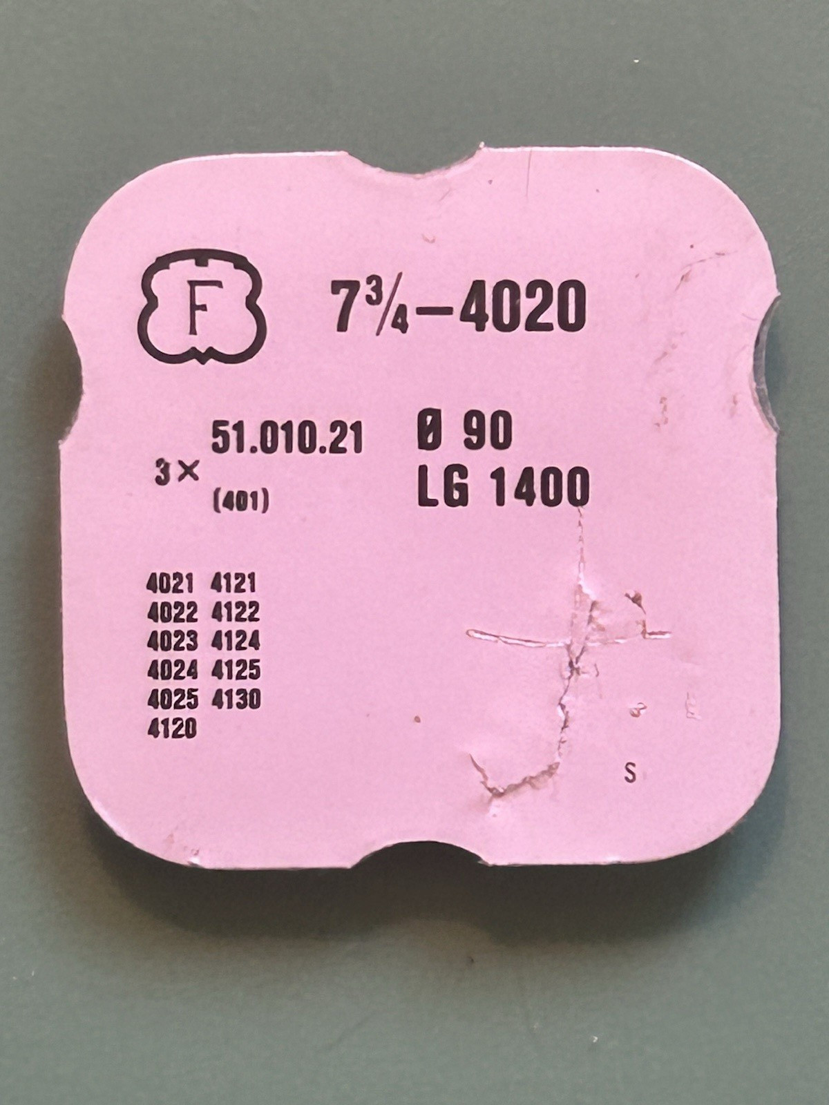 Felsa – Cal. 4020 – Stem – Part 51.010.21 / 401 – .9mm – Tap 10 – NOS