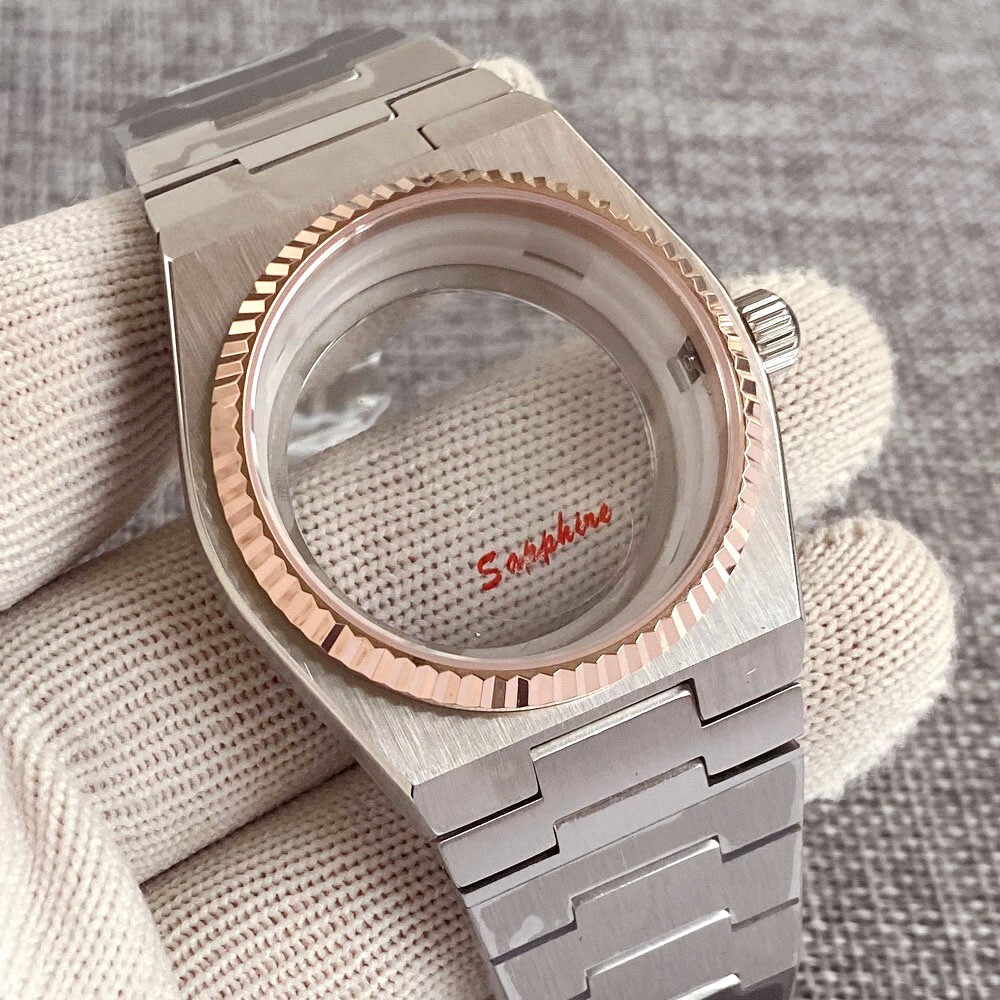 PRX New Silver Fluted 10ATM Sapphire Watch Case For NH34 NH35 NH36 Super Player