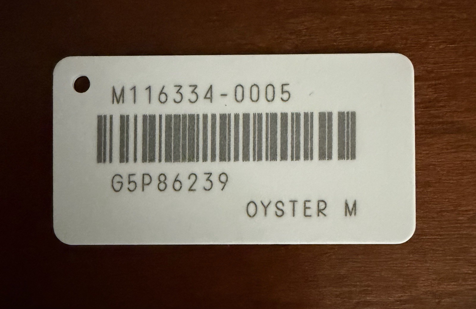100% Authentic Rolex White Hang Tag For 116334-0005