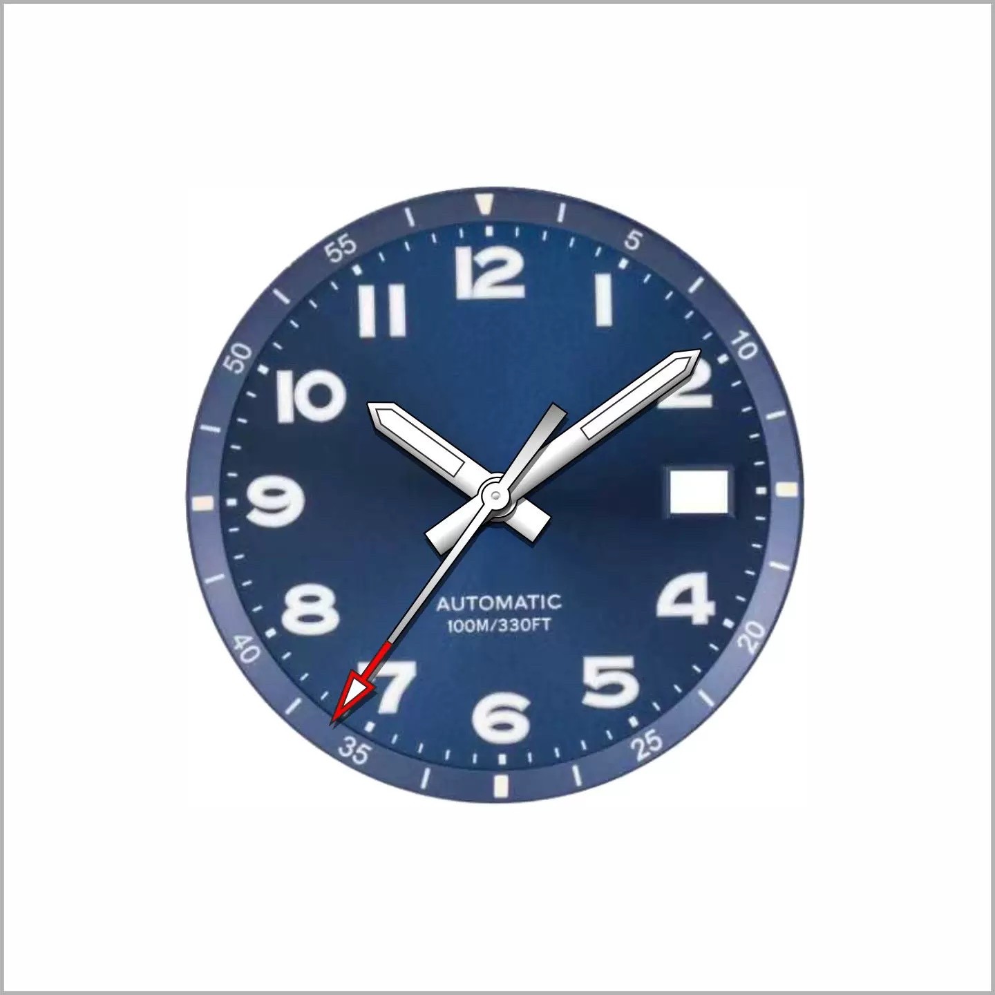 30mm Navy Blue Watch Dial + Hands Set for 2824 PT5000