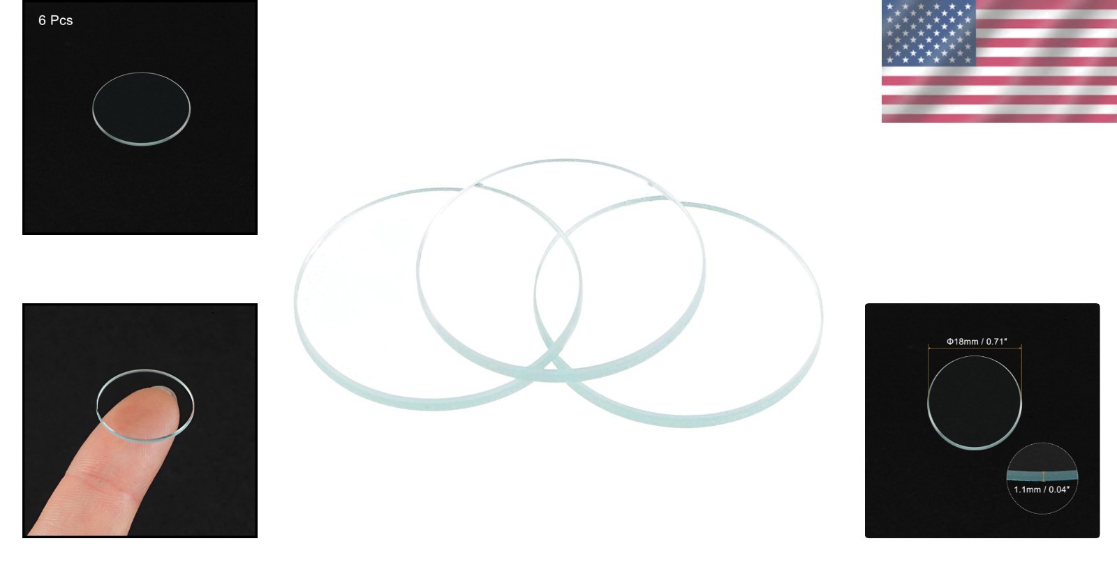 6-Pack 18mm Optical Glass Watch Crystal Lenses – Easy DIY Replacement
