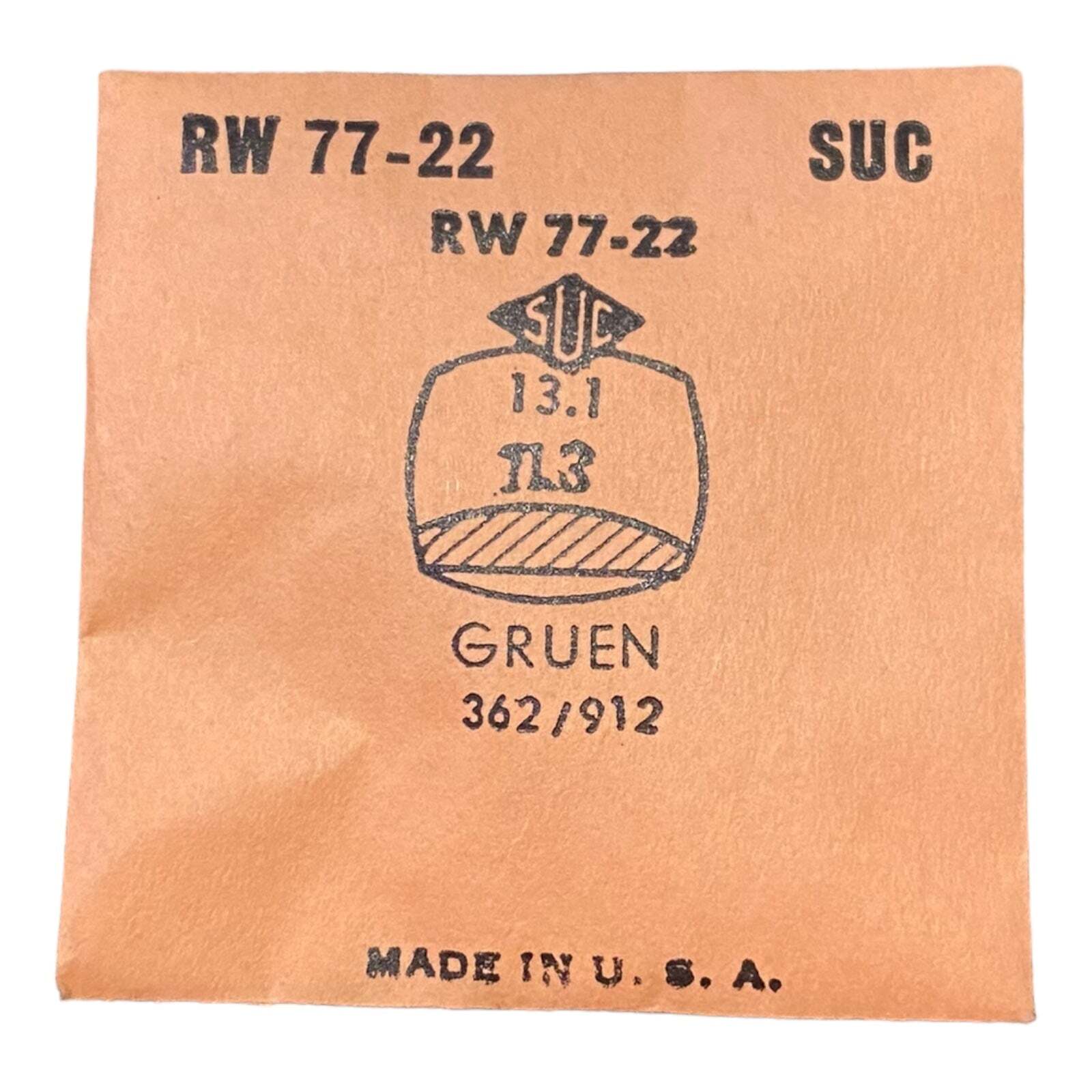 SUC RW77-22 RW 77-22 Watch Crystal 13.1×11.3 NOS Part Rocket Cylinder Gruen