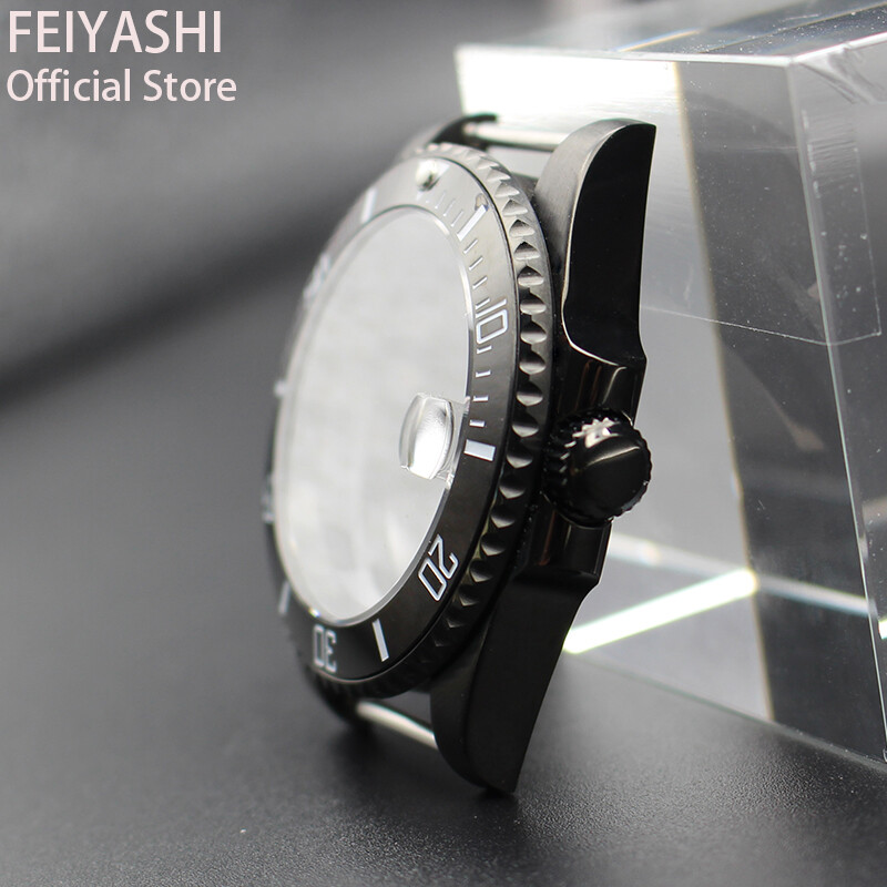 40mm Improved GMT Submarine Yacht watch Cases Ceramic Bezel For Nh35 NH36 NH38