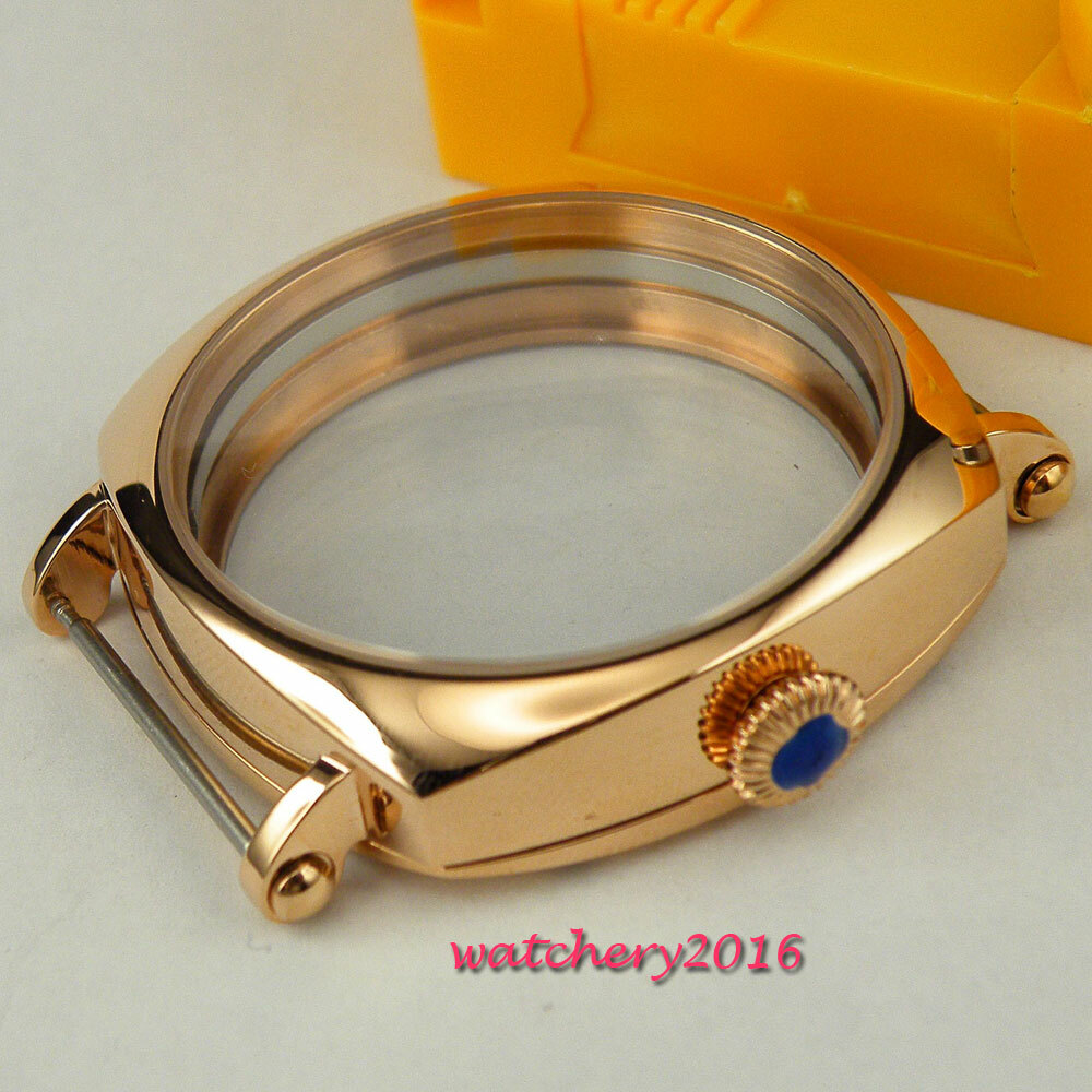 NEW 44mm High quality Watch stainless steel golden plated CASE fit 6498 6497