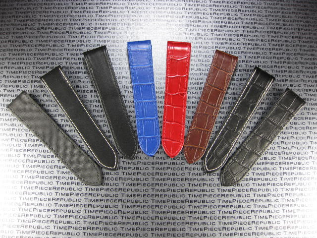 23mm Leather Strap Large Black Fabric Watch Band for fits CARTIER SANTOS 100 XL