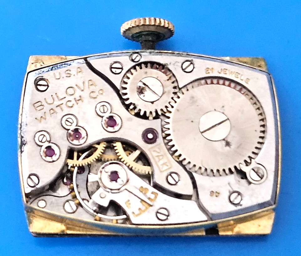 BULOVA 7AK 21J Watch Movement (REMOVED FROM GOLD CASE/BALANCE RUNS) lot76