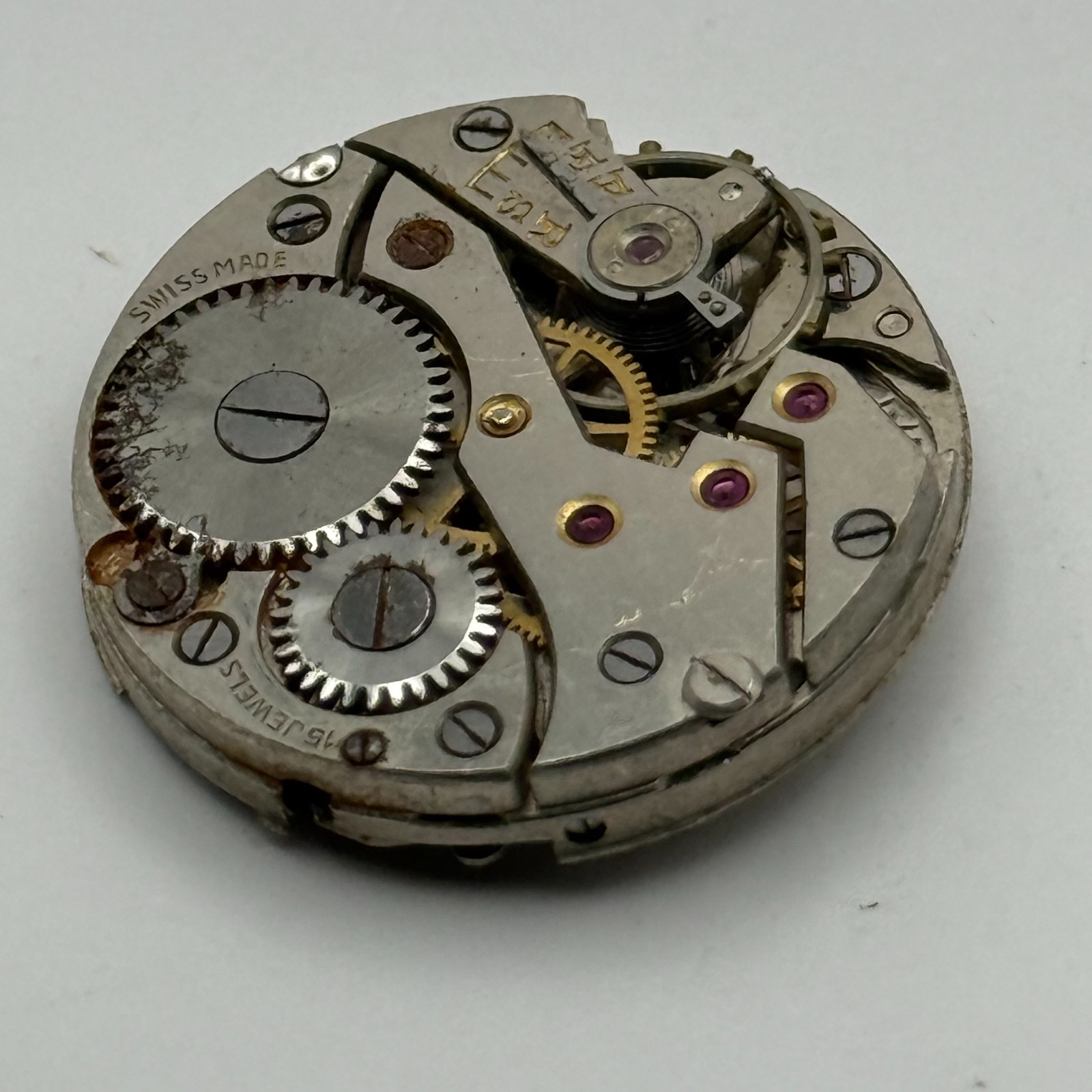 Peseux 170 Watch Movement 15 Jewels Swiss Manual Wind Parts Repair 23.3mm