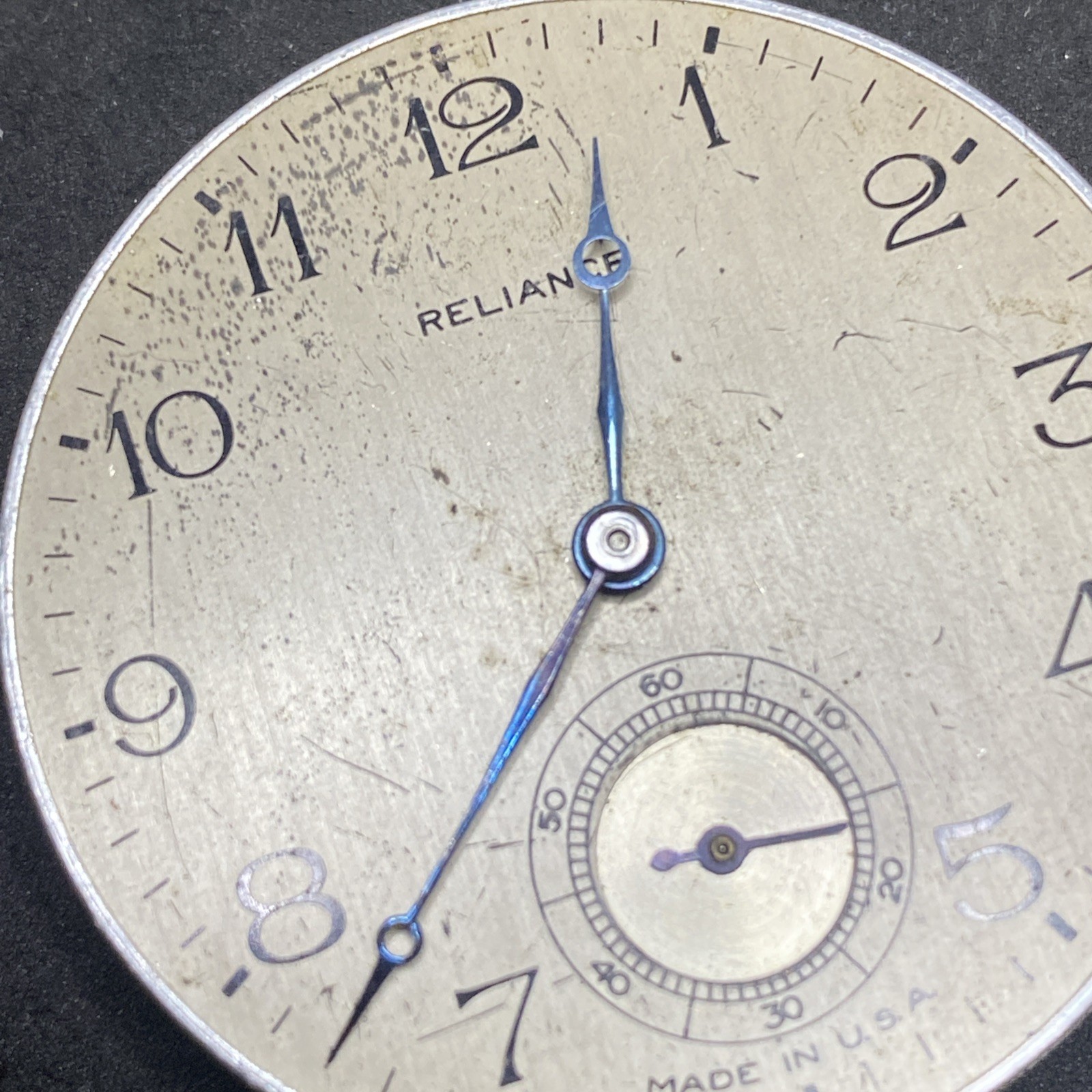 Ingersoll Reliance Pocket Watch Movement Size 16s Openface 7j Parts F8653