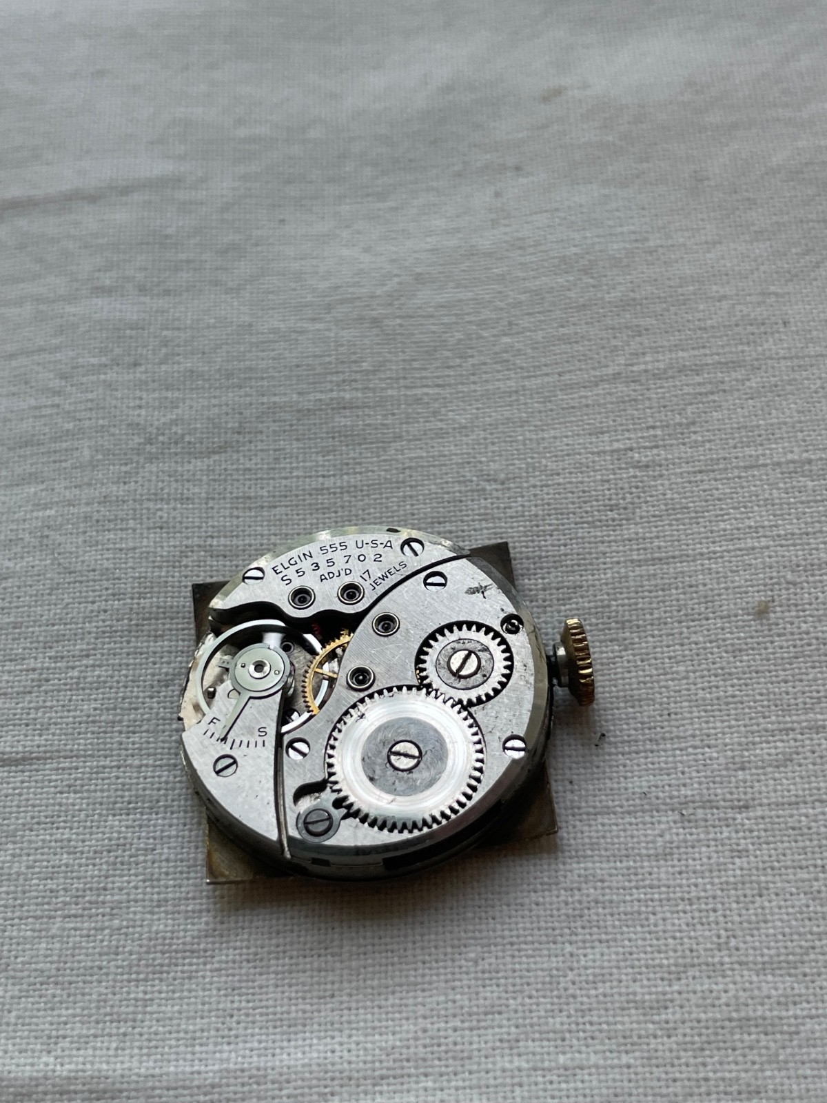 Elgin de luxe 555 – movement for mens watch RUNS, lot0308