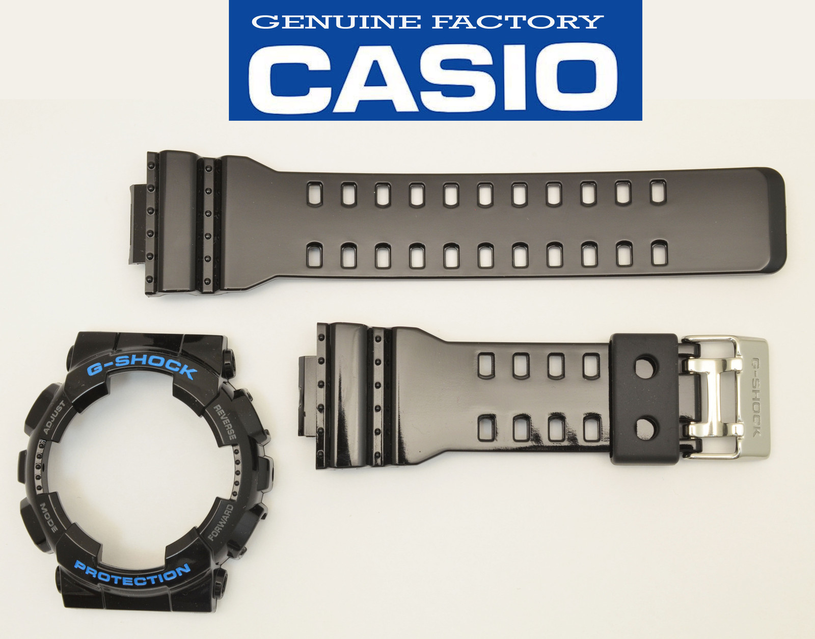 Casio G-Shock Protection GA-110HC-1A GA110HC Watch Band & Bezel set Black Shiny