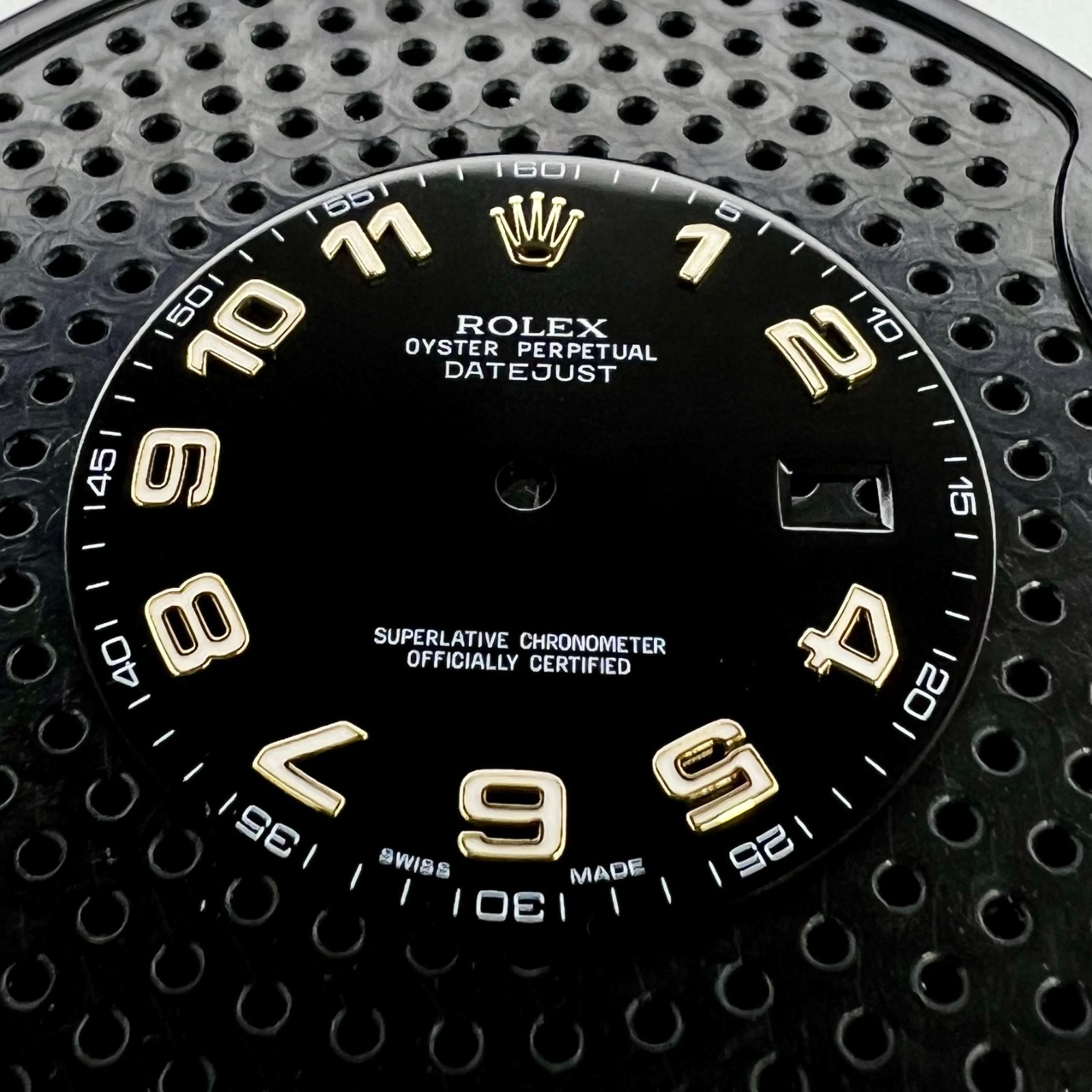 Genuine Factory Rolex Datejust II Gloss Black Dial with Arabic Numeral Numbers