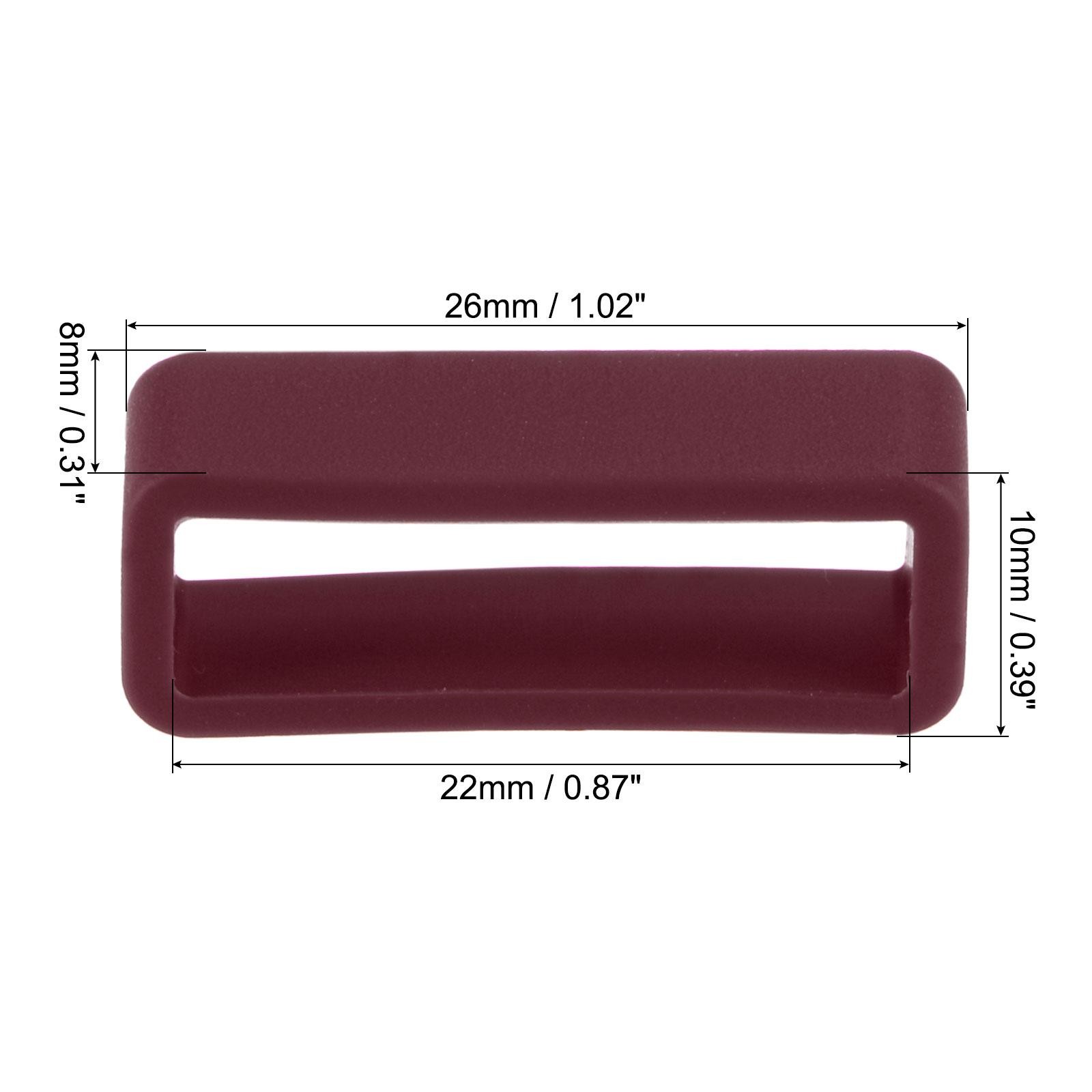 Watch Band Strap Loops Silicone for 22mm Width Watch Band, Wine Red 4 Pcs