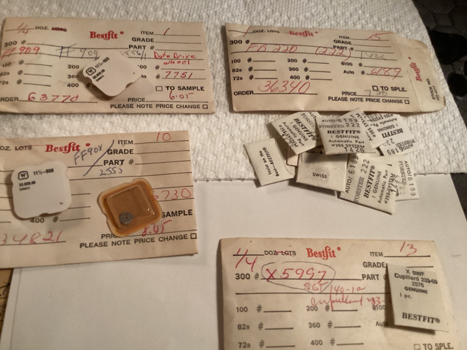 Assorted watch parts for stock
