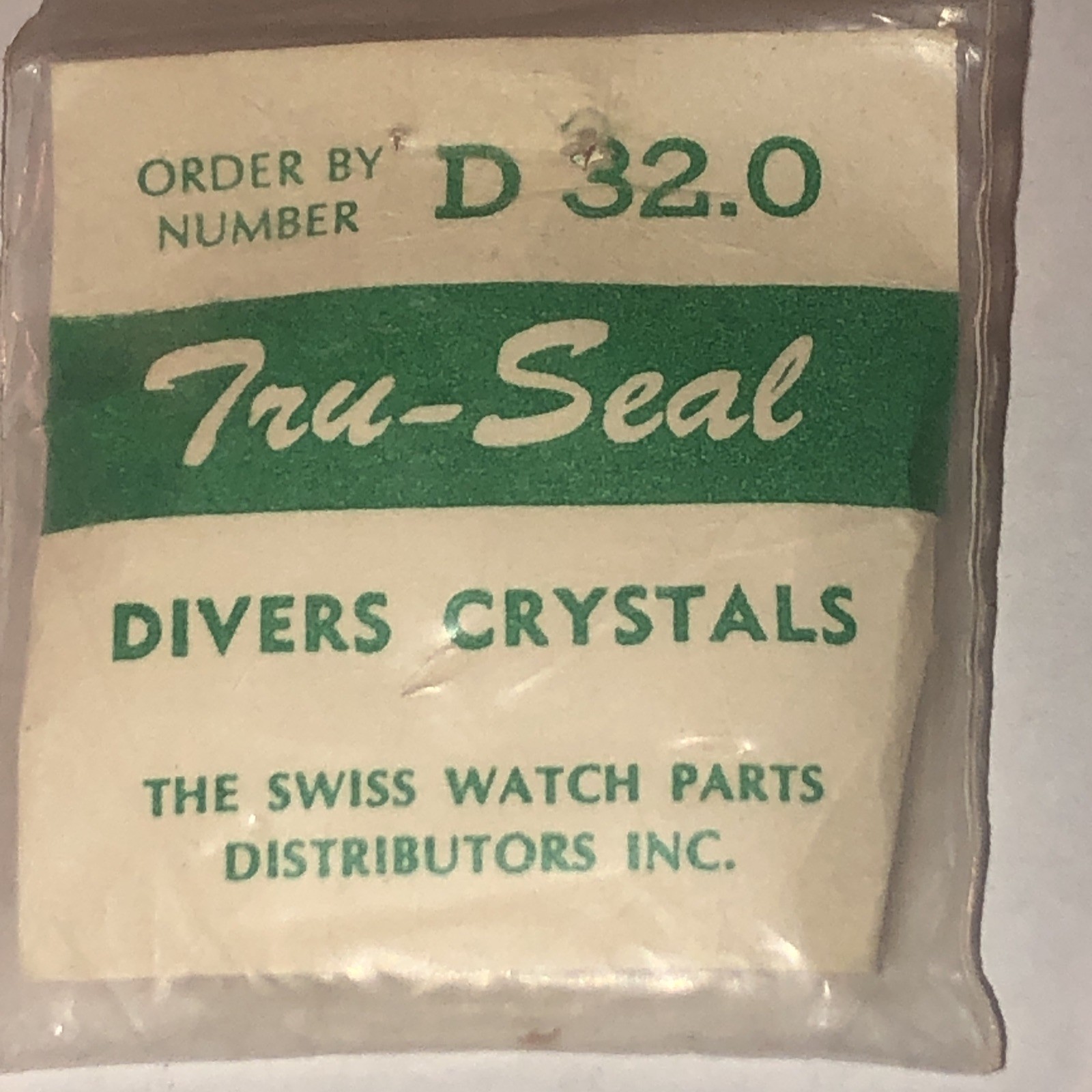 Vintage Tru-Seal Swiss Made Divers Crystals. D 32.0