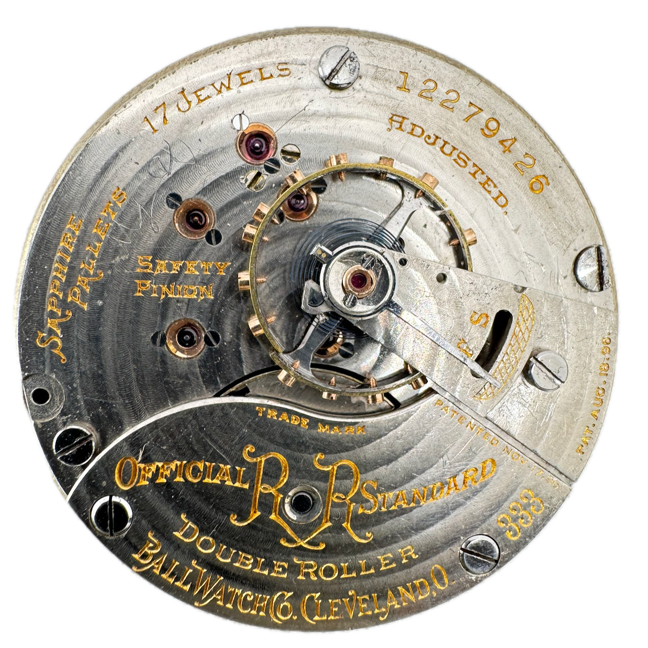 Antique 18s 1906 Ball 11 17 Jewel Mechanical Railroad Pocket Watch Movement 333