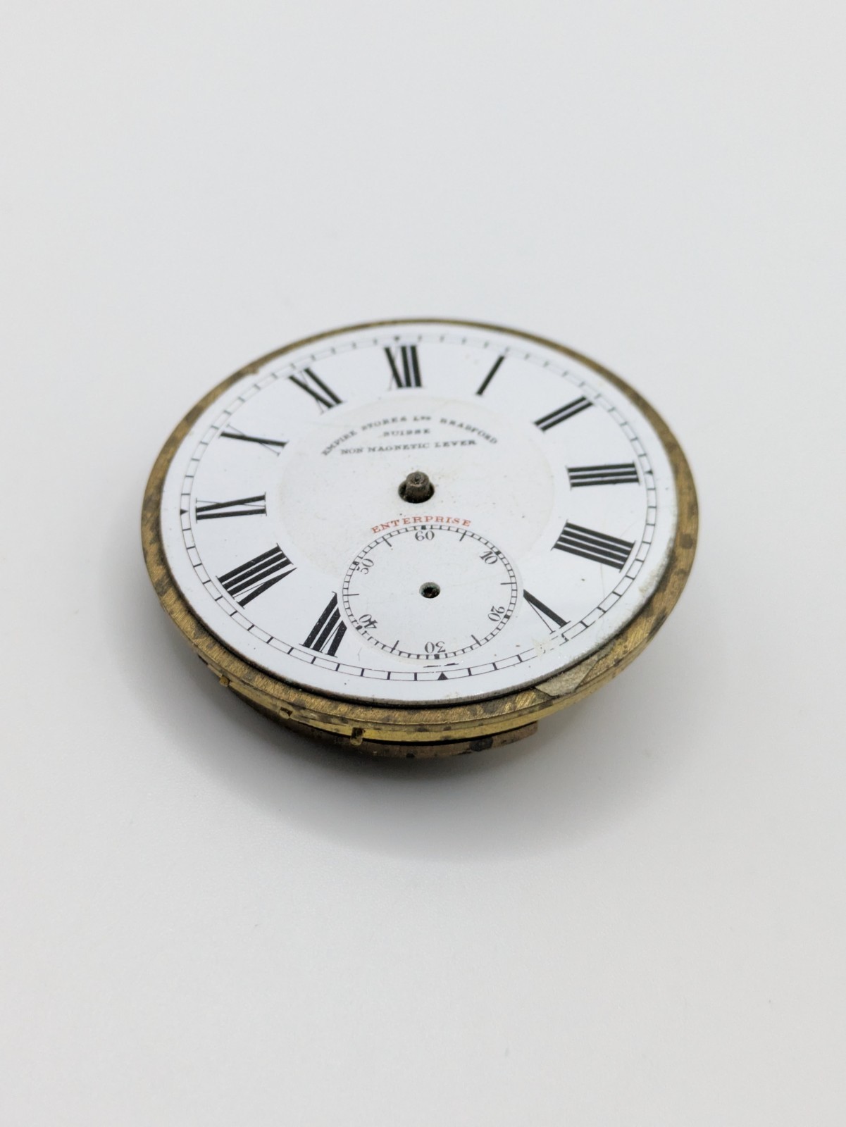 Empire Stores Suisse Manual Wind Pocket Watch Movement Repair No Hands 46.5mm