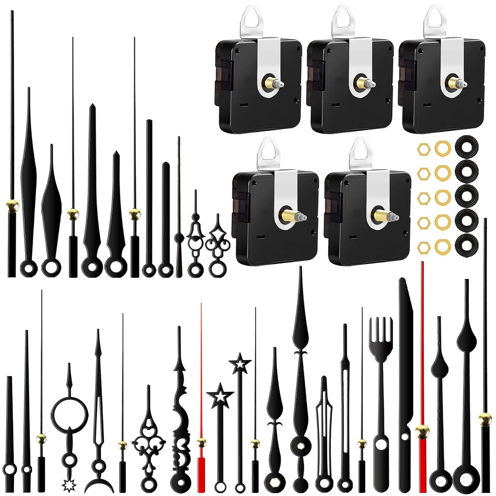 5pcs High Torque Quartz Clock Movement Mechanism Replacement Kit