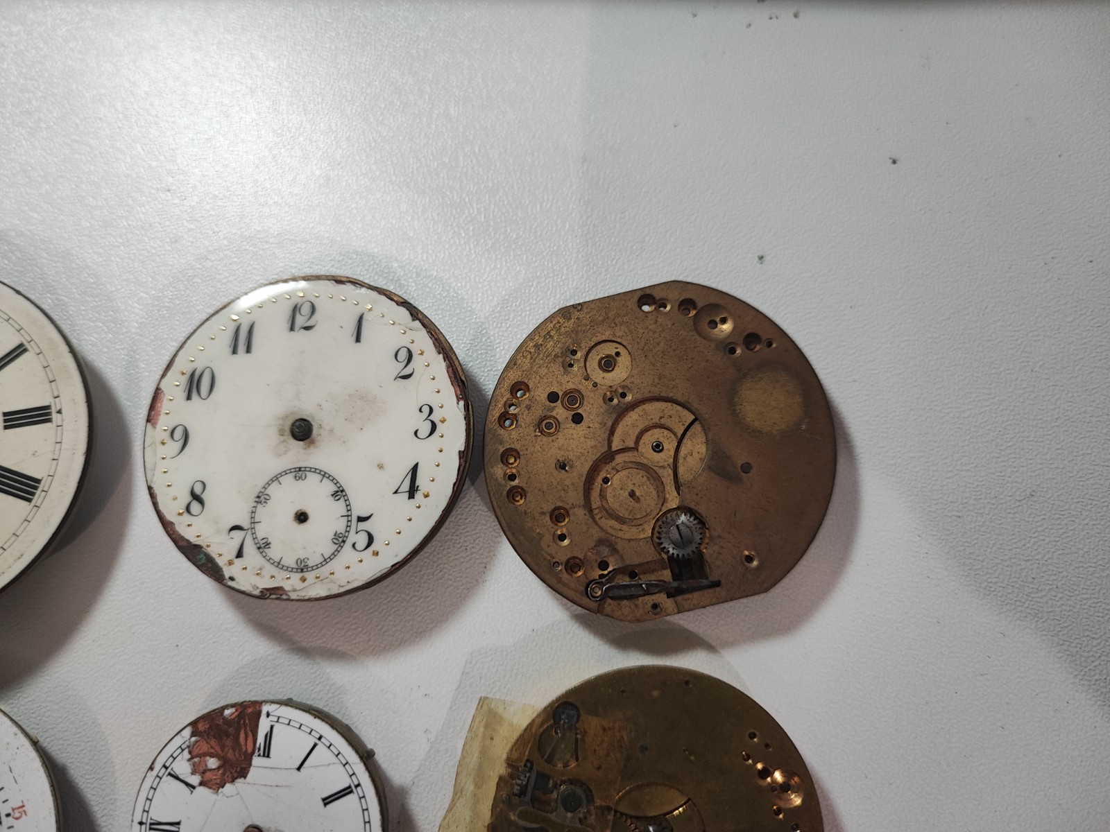Pocket Watch lot – Watch movement – main plate platina for parts and spares
