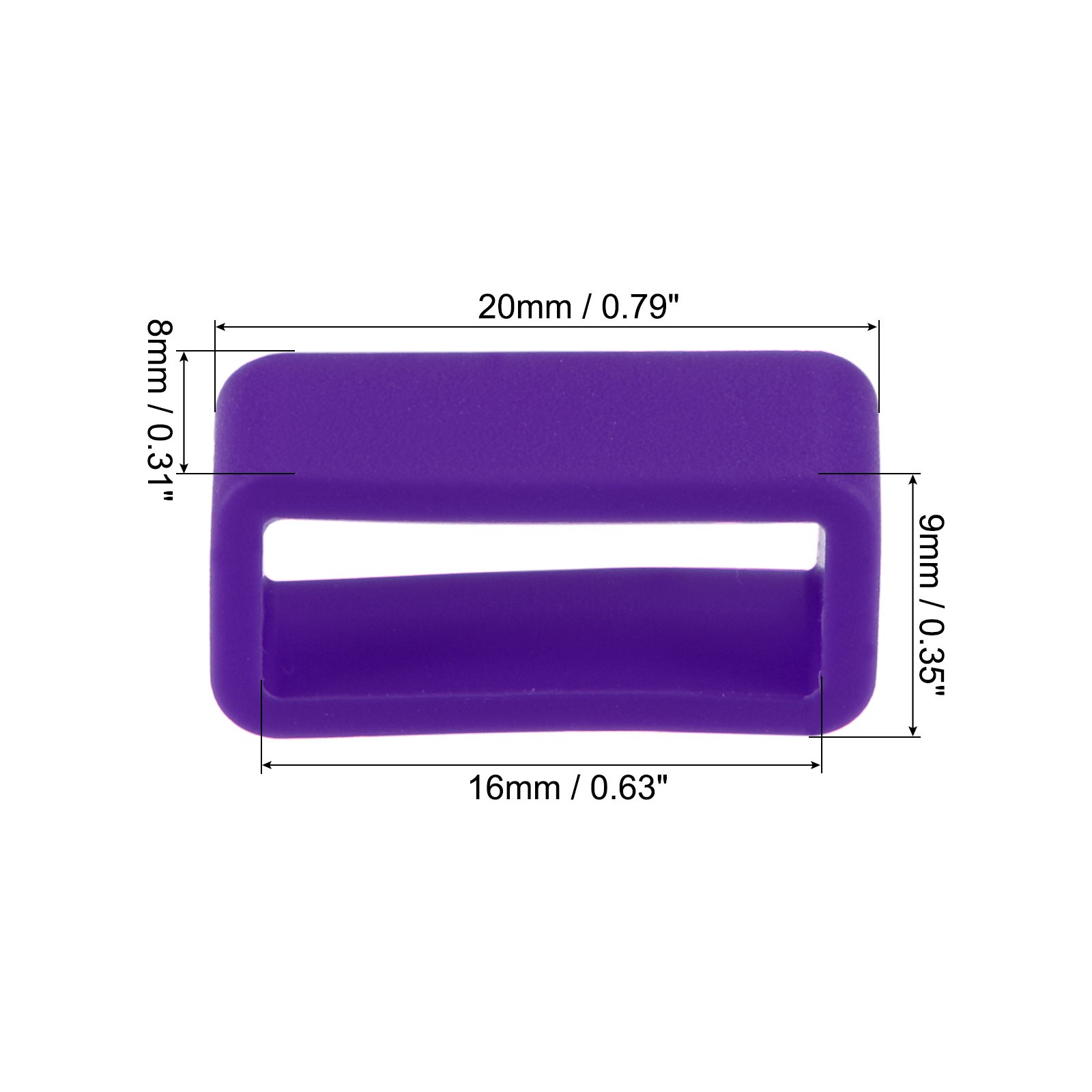 4 x Watch Band Strap Loops Silicone for 16mm Width Watch Band Purple
