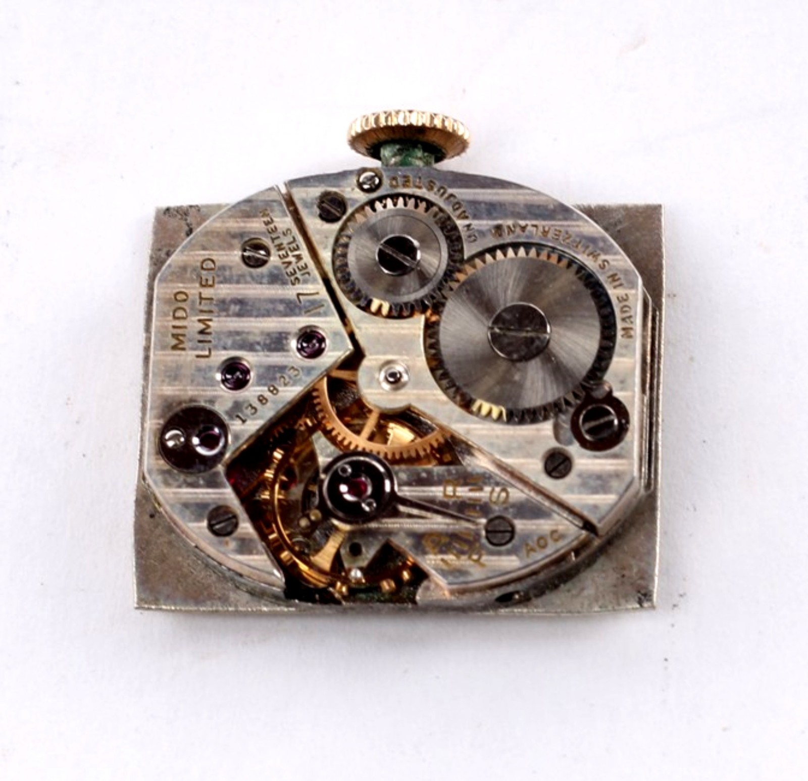 Mido Limited Men’s Wrist Watch Movement 17 Jewels Parts/Repair-GS-154