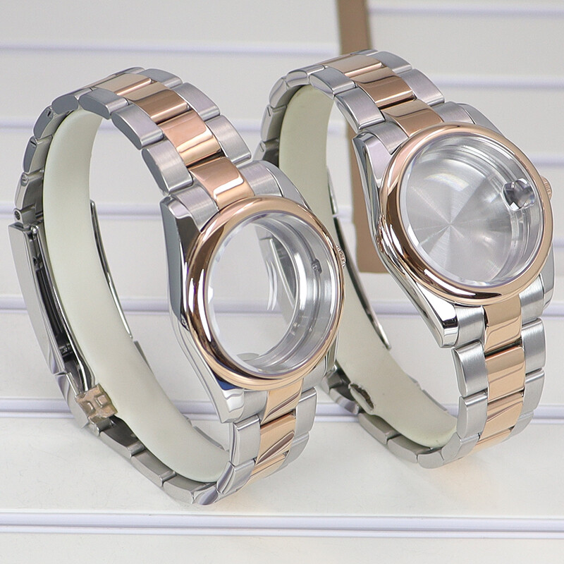 36mm 39mm Watch Case Oyster Strap Steel Sliding Lock Buckle For NH35/36 Movement