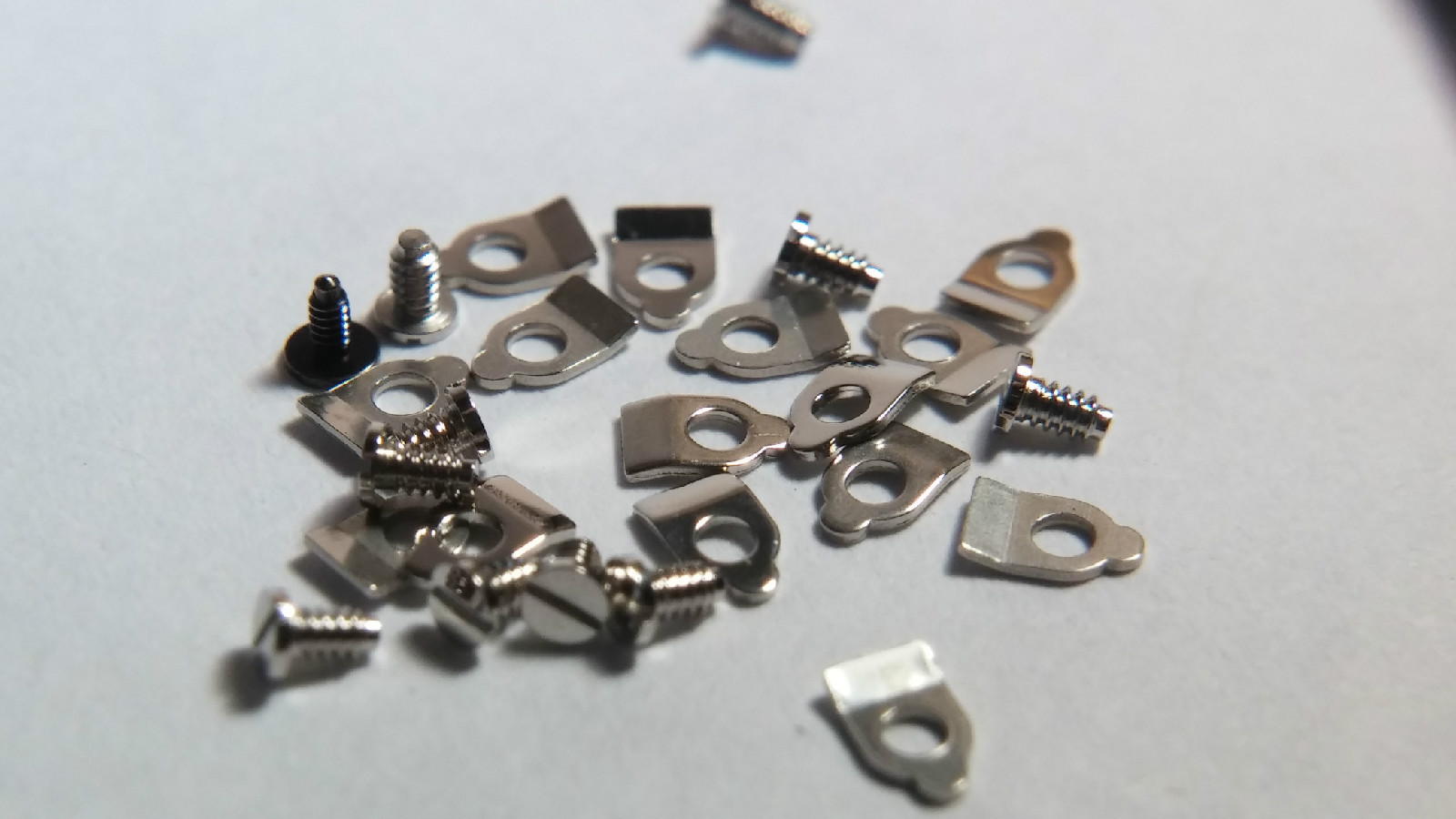 Set of 12 Mounting Screw & Clamp Tab, (3.23mm), generic NEW, SWISS MADE
