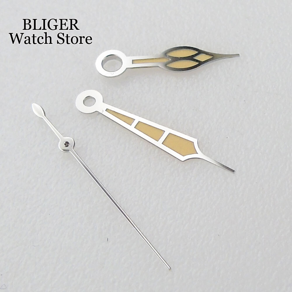 New Luminous Silver Yellow Watch Hand for NH35A NH36A NH70 NH72 NH38 Watch Parts